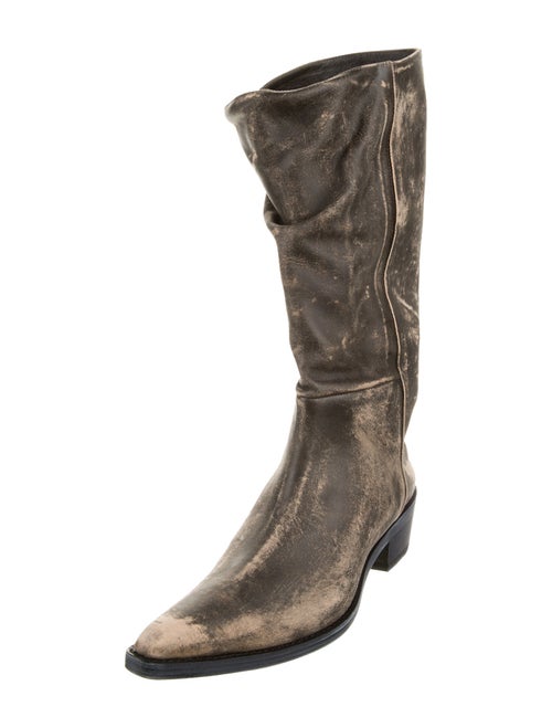 Khaite Leather Western Boots