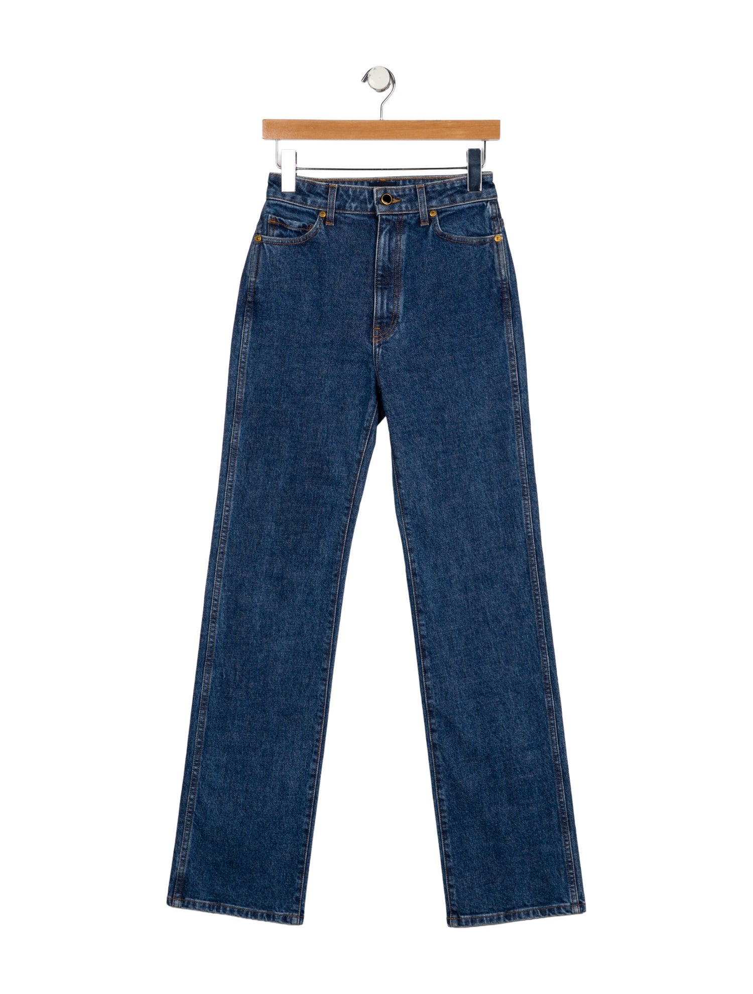 Khaite High-Rise Straight Leg Jeans
