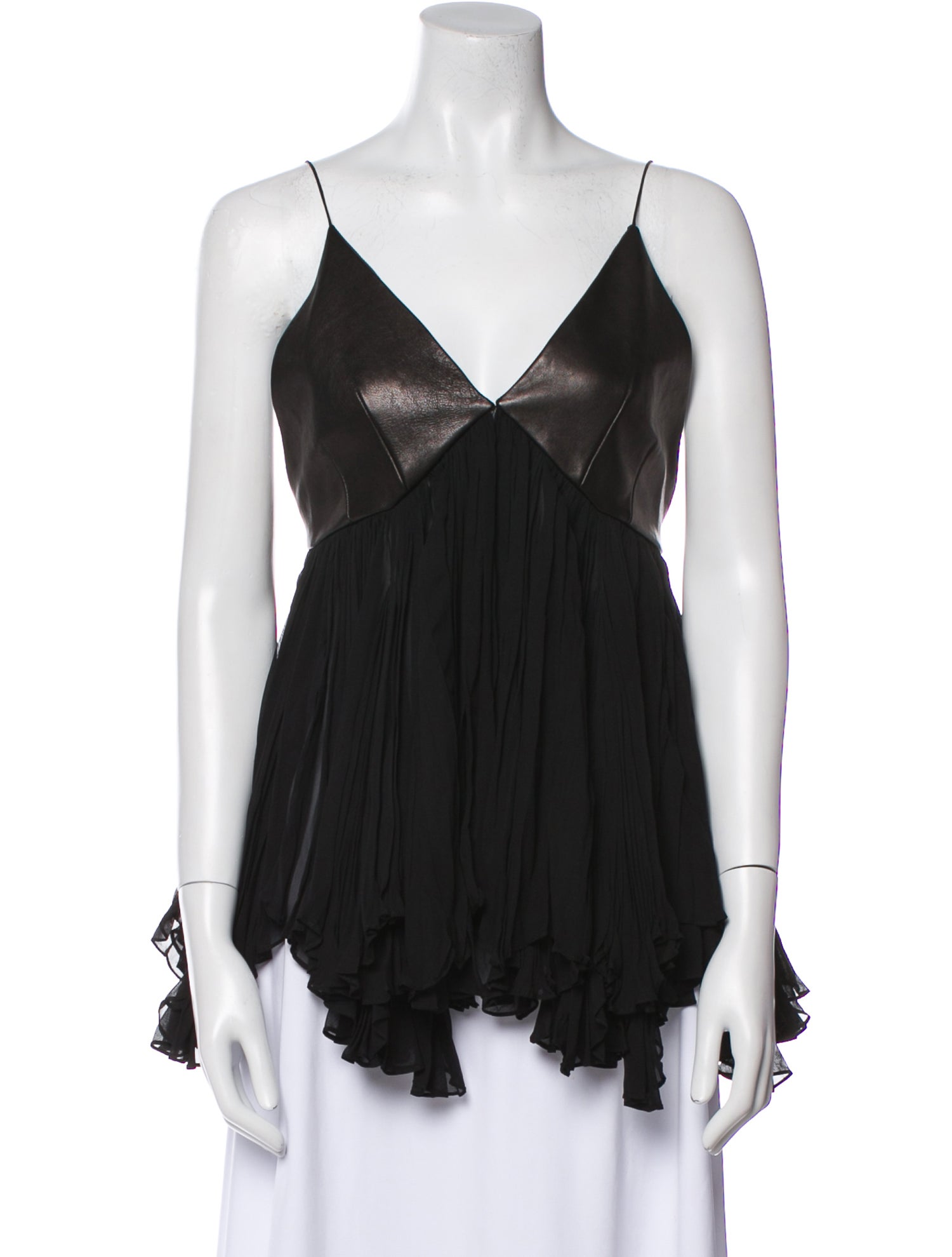 Khaite Lambskin Square Neckline Top