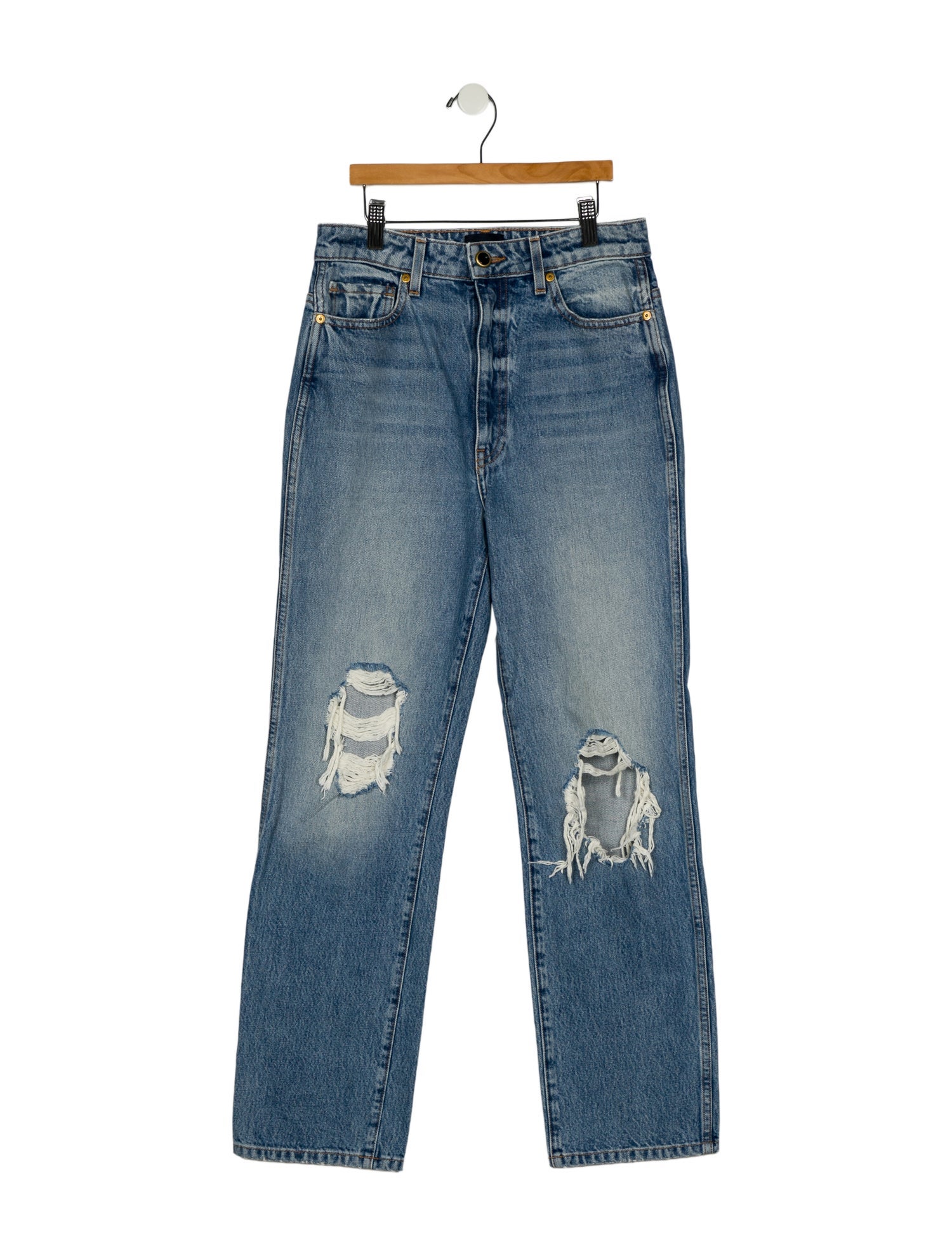 Khaite High-Rise Straight Leg Jeans