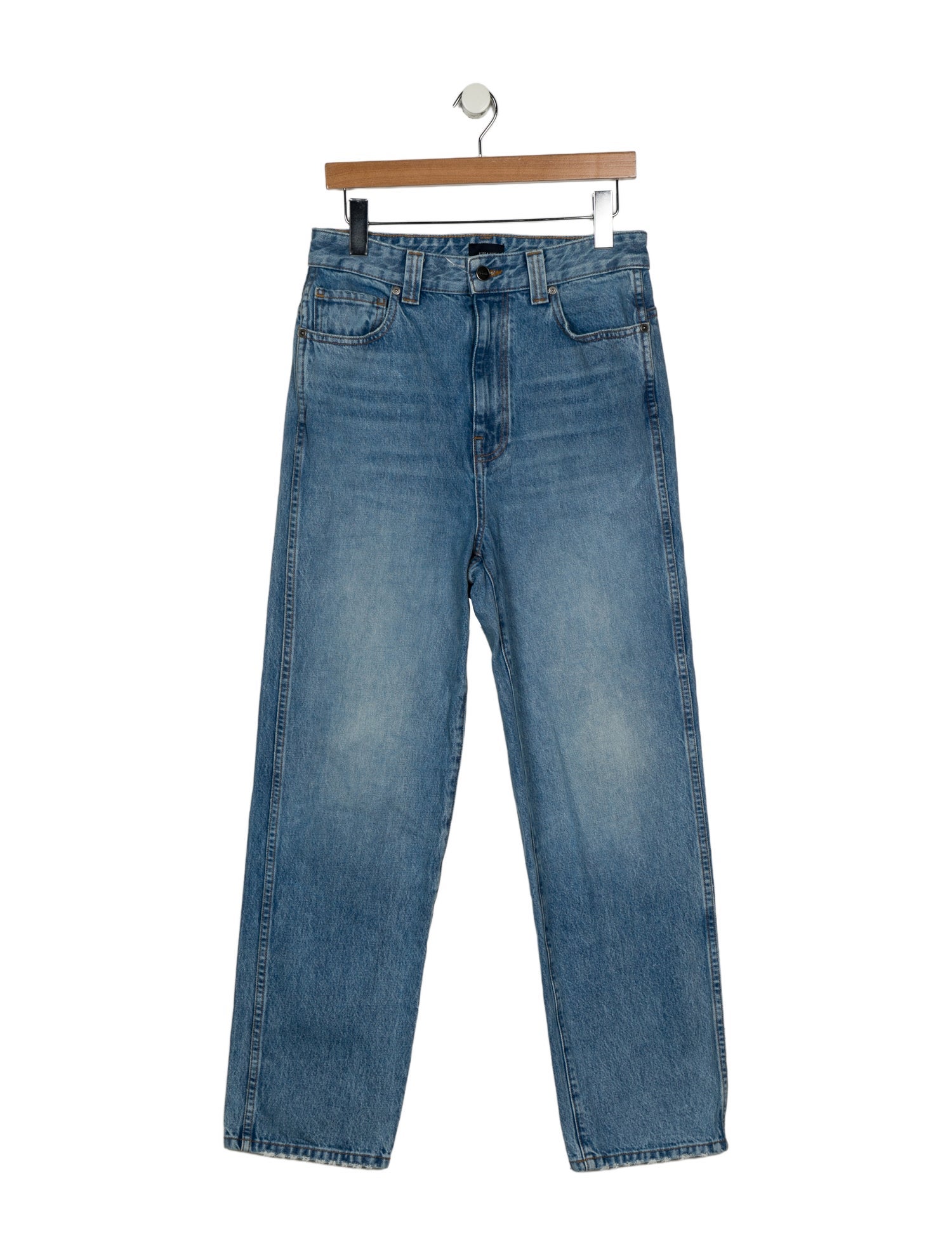 Khaite High-Rise Straight Leg Jeans