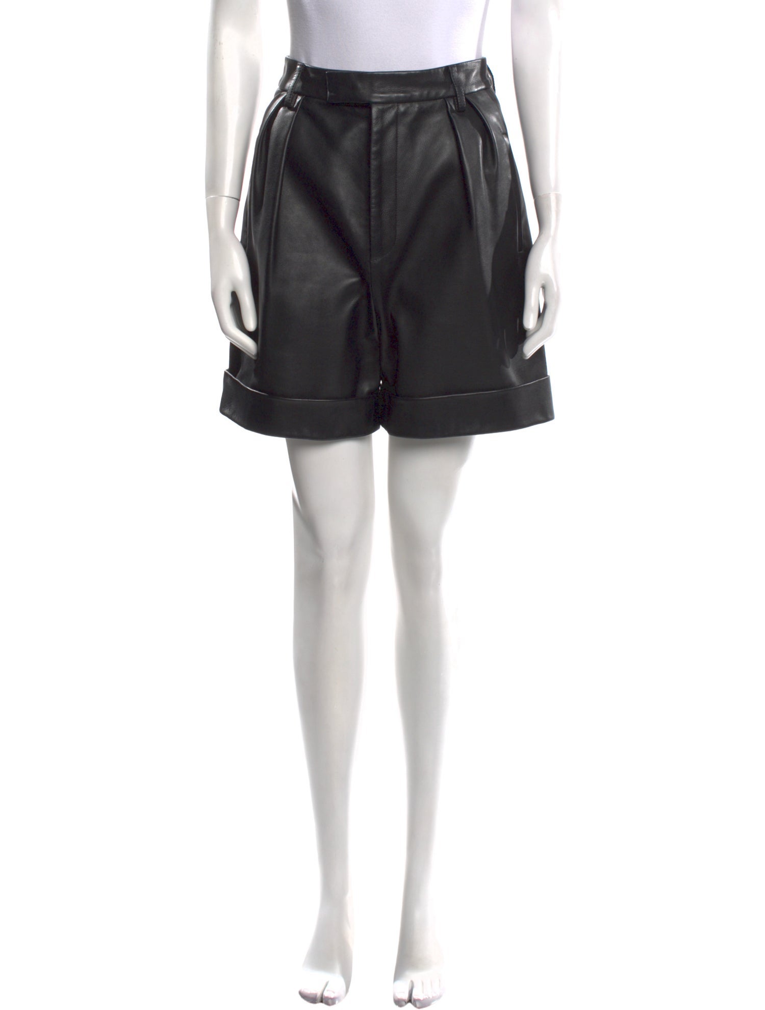 Khaite Leather Knee-Length Shorts