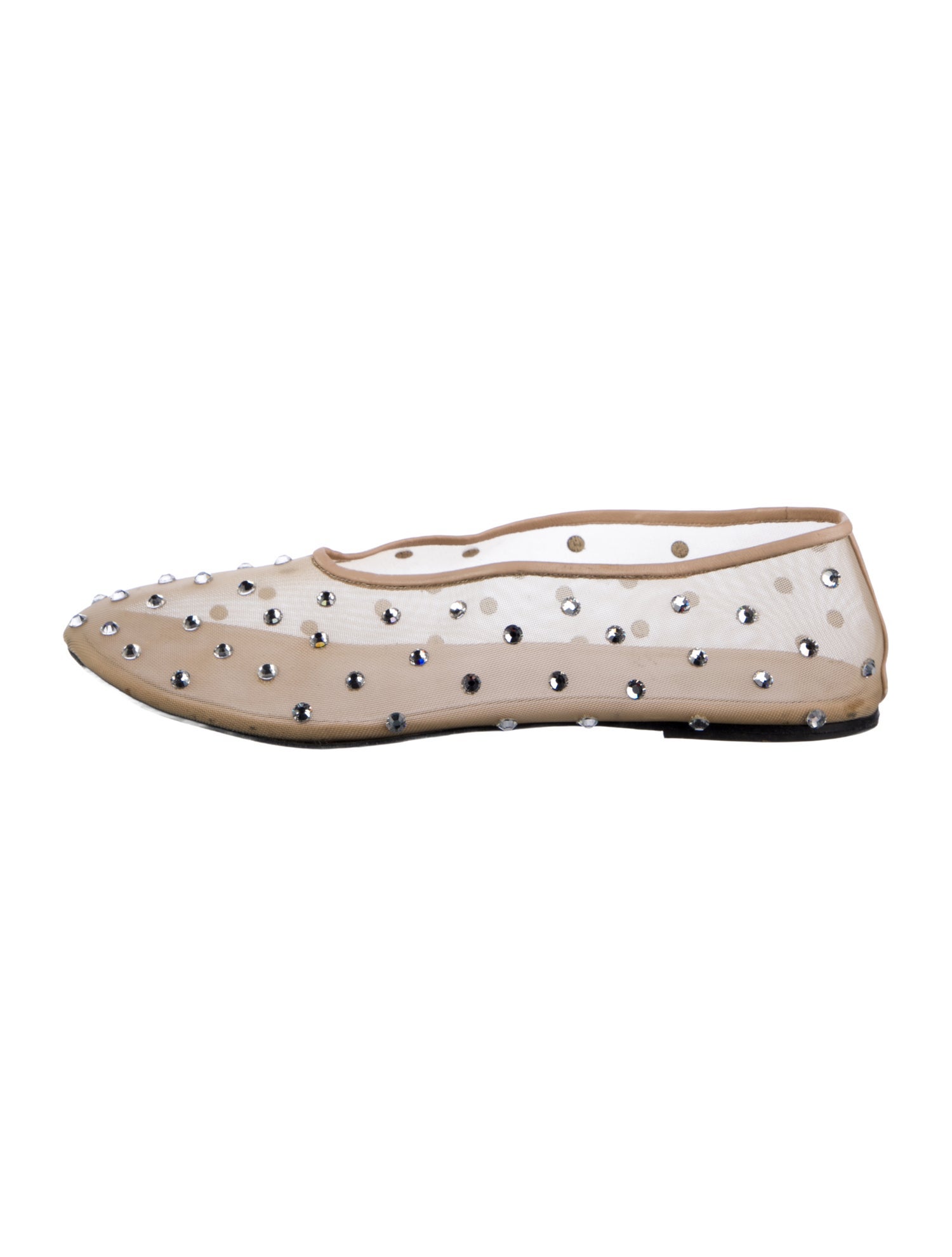 Khaite Mesh Crystal Embellishments Ballet Flats