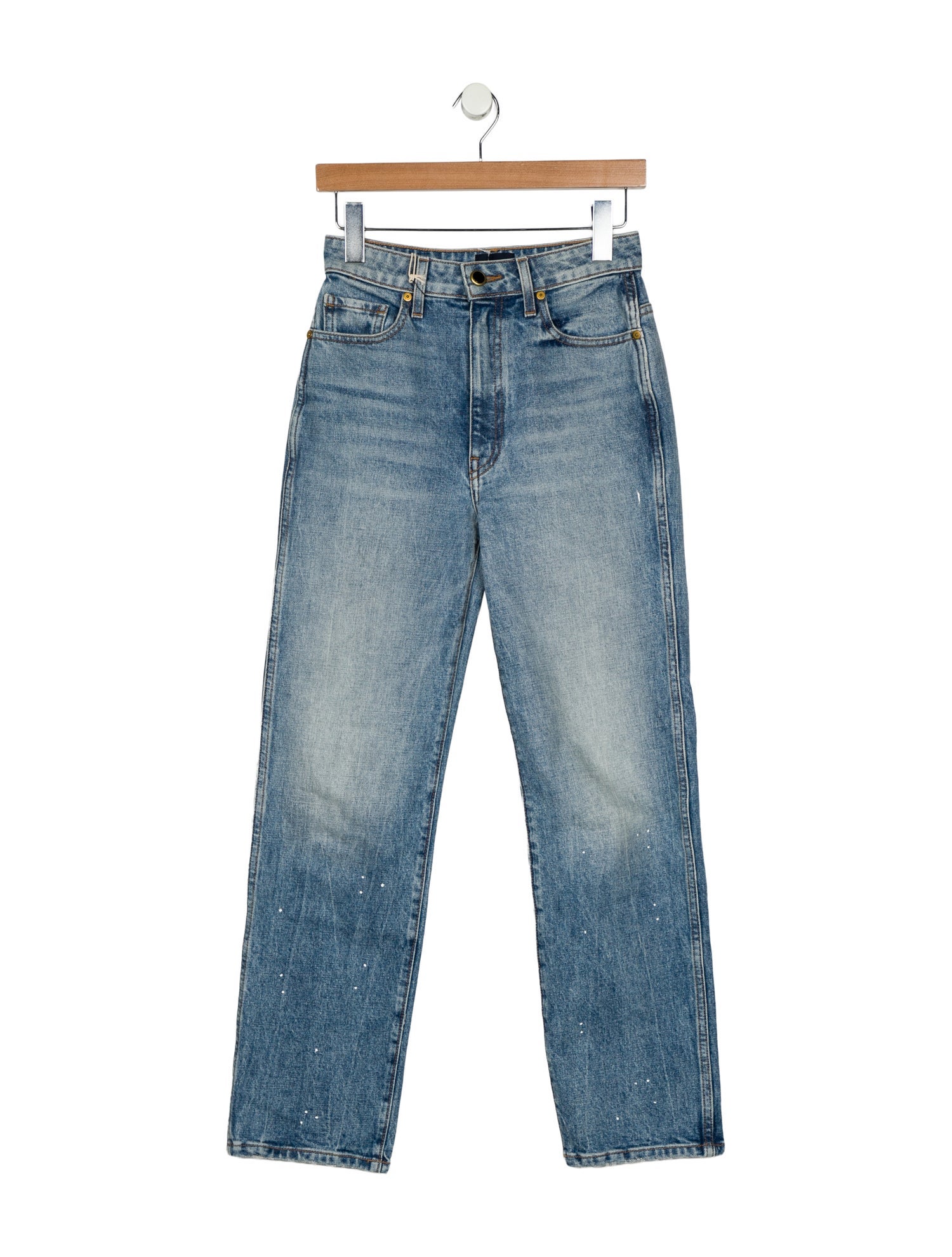 Khaite Mid-Rise Straight Leg Jeans