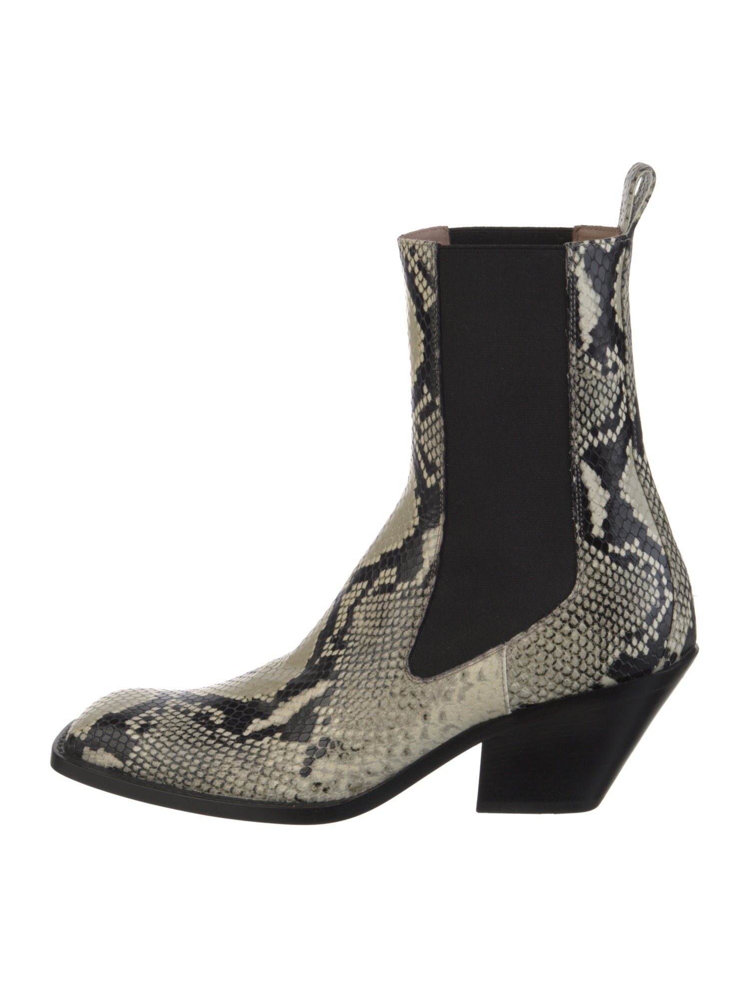 Khaite Leather Animal Print Chelsea Boots