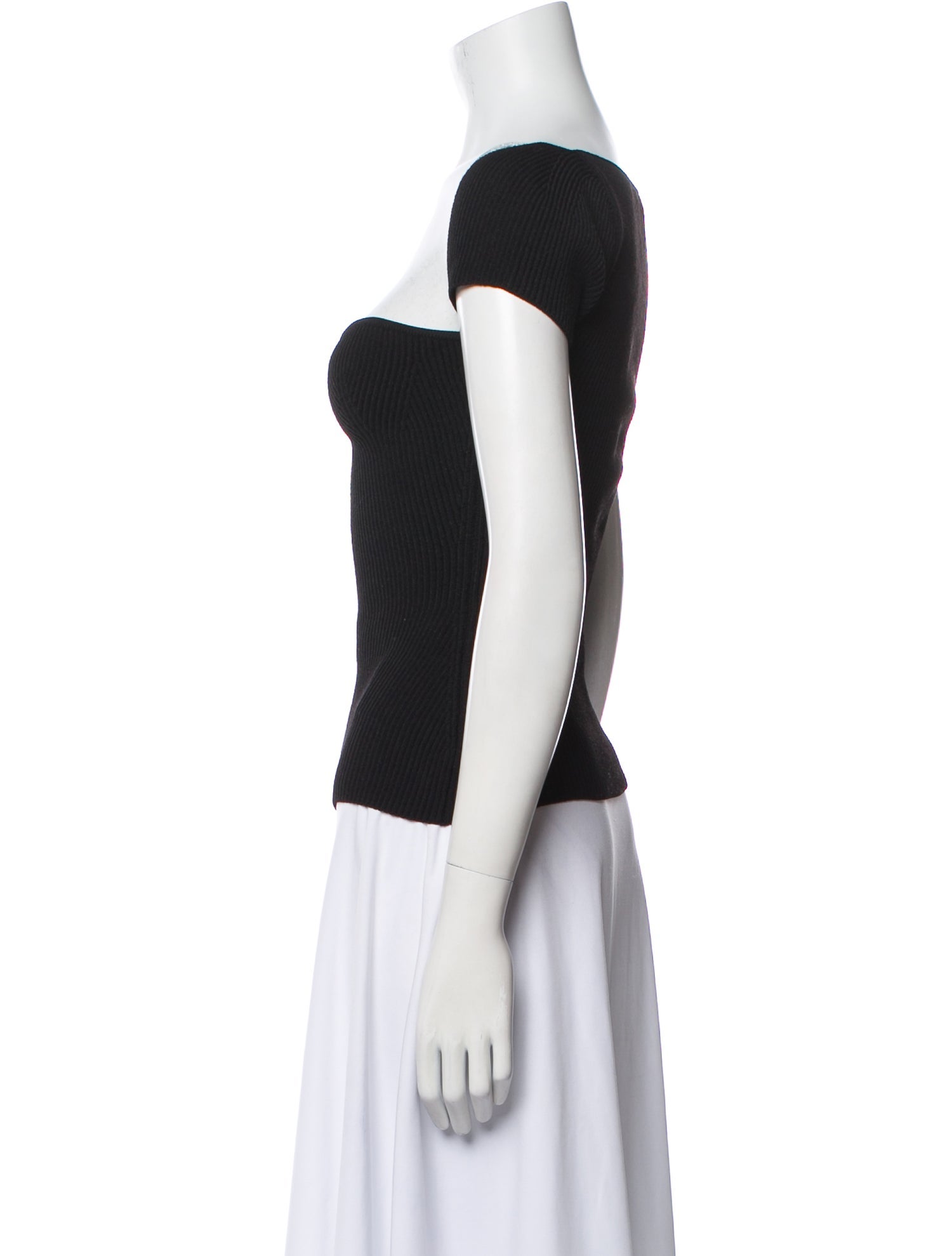 Khaite Square Neckline Short Sleeve Top