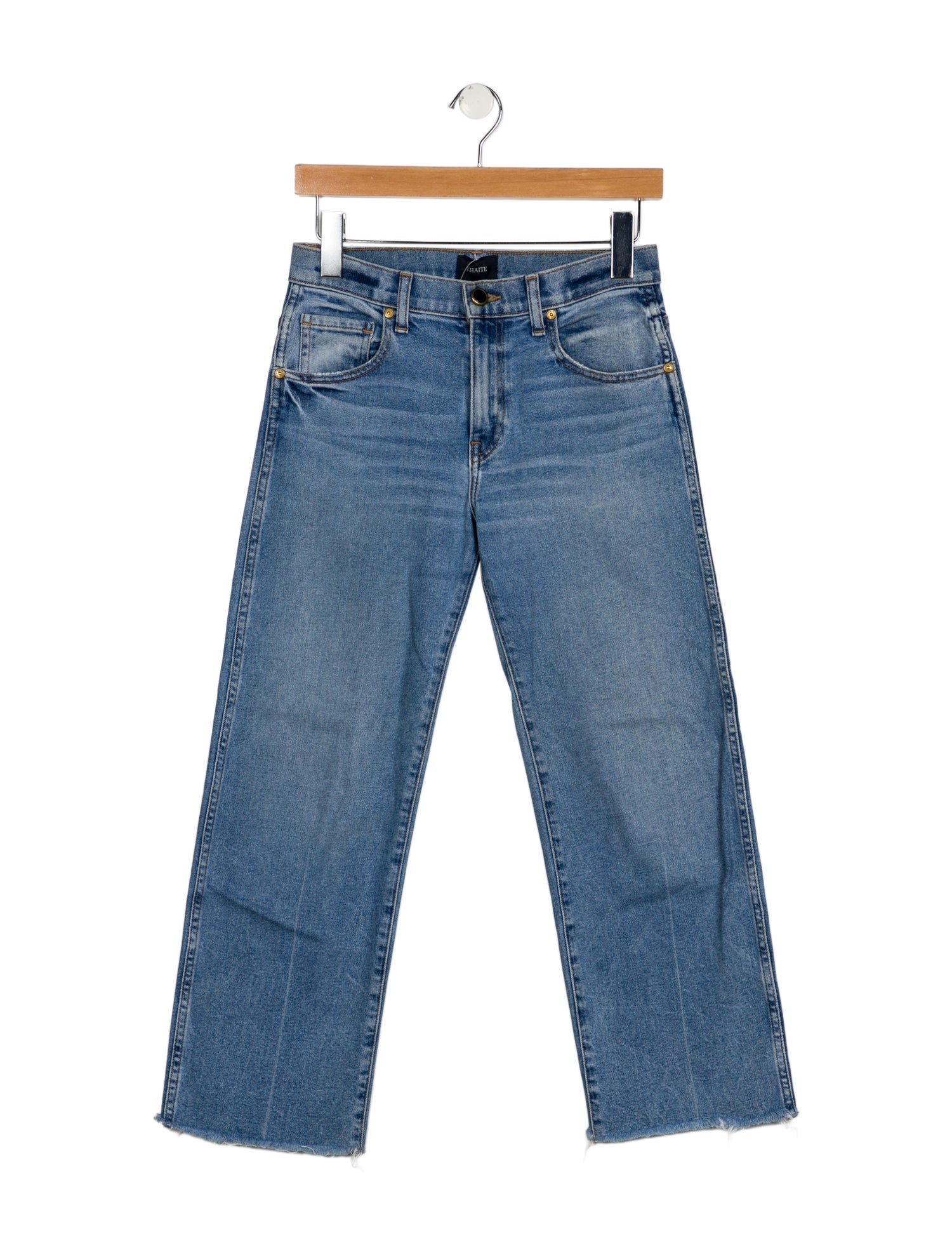 Khaite Mid-Rise Straight Leg Jeans