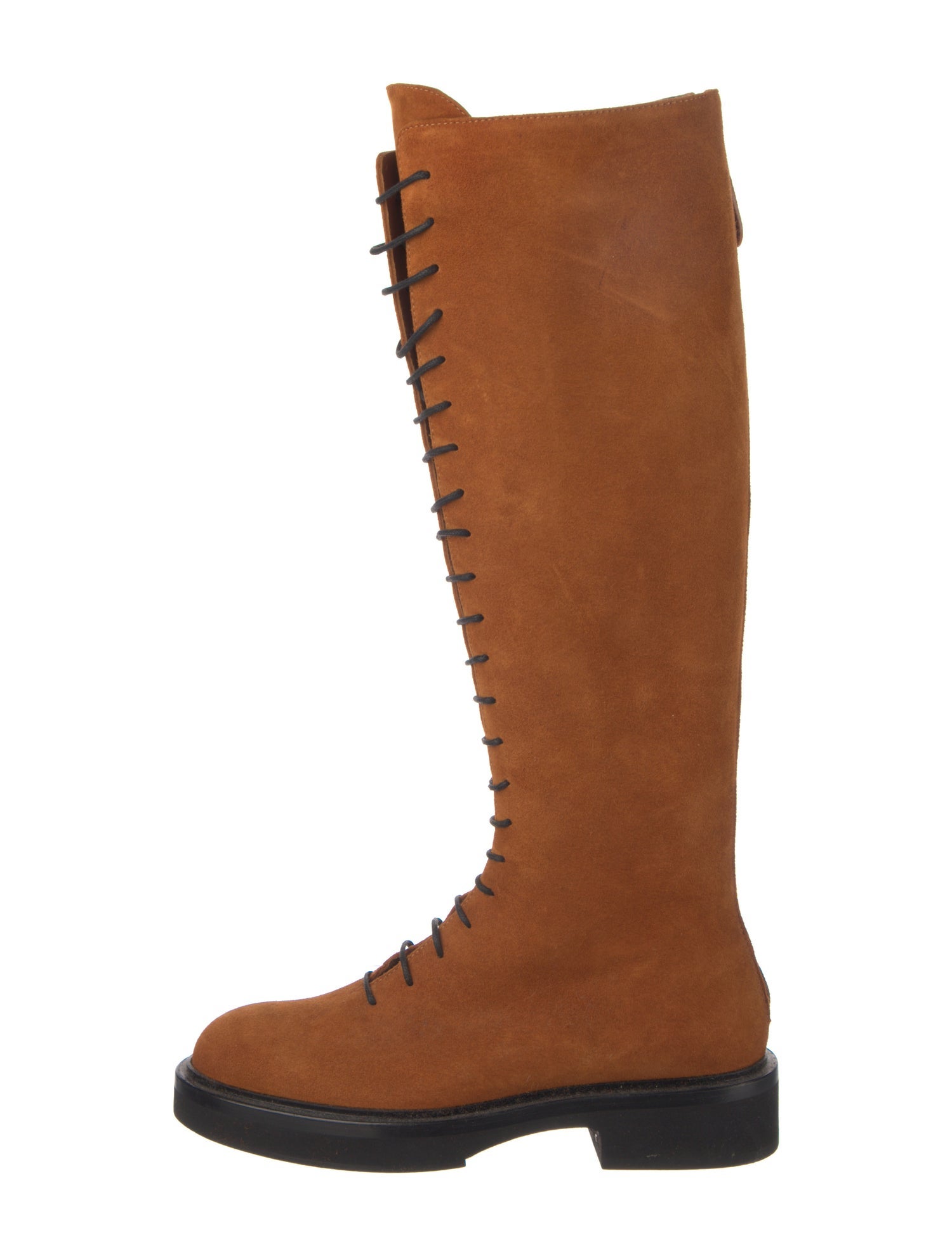 Khaite Suede Colorblock Pattern Lace-Up Boots