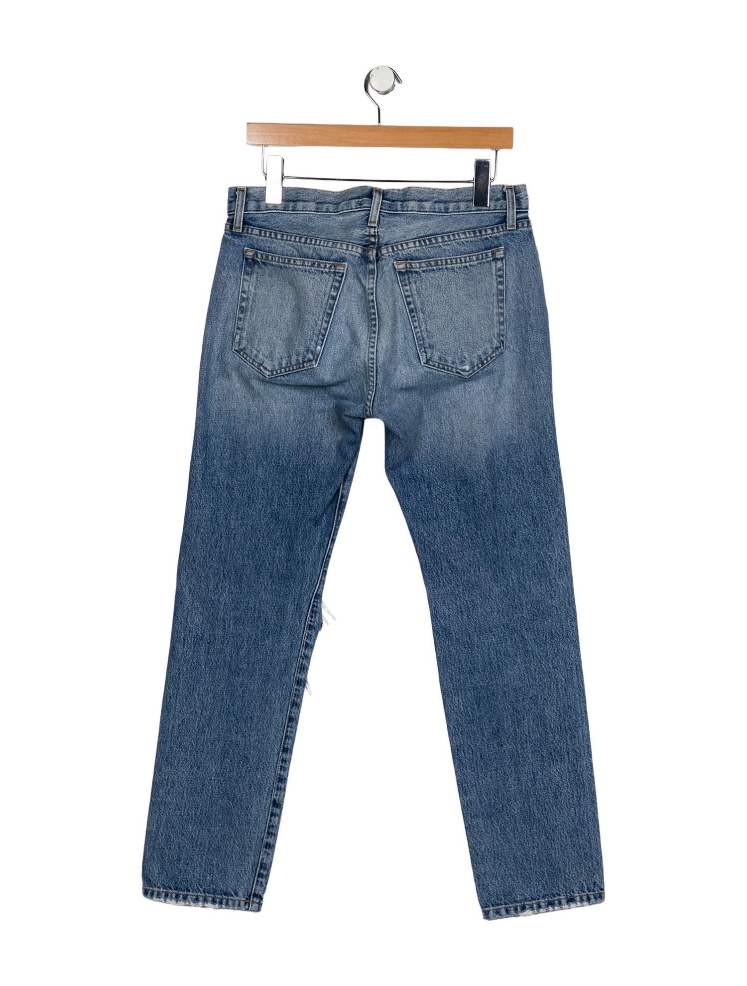 Khaite Mid-Rise Straight Leg Jeans