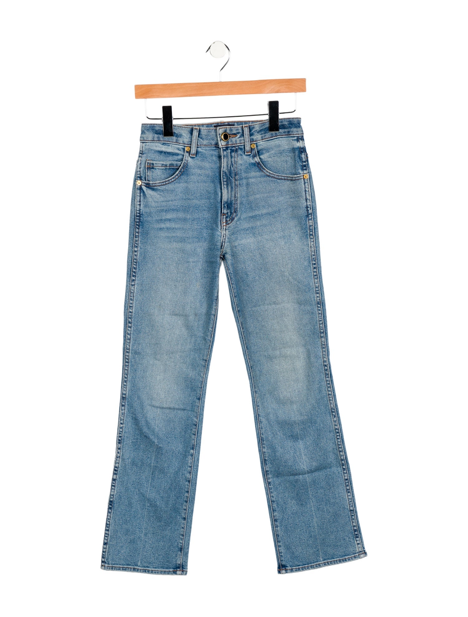 Khaite Mid-Rise Straight Leg Jeans