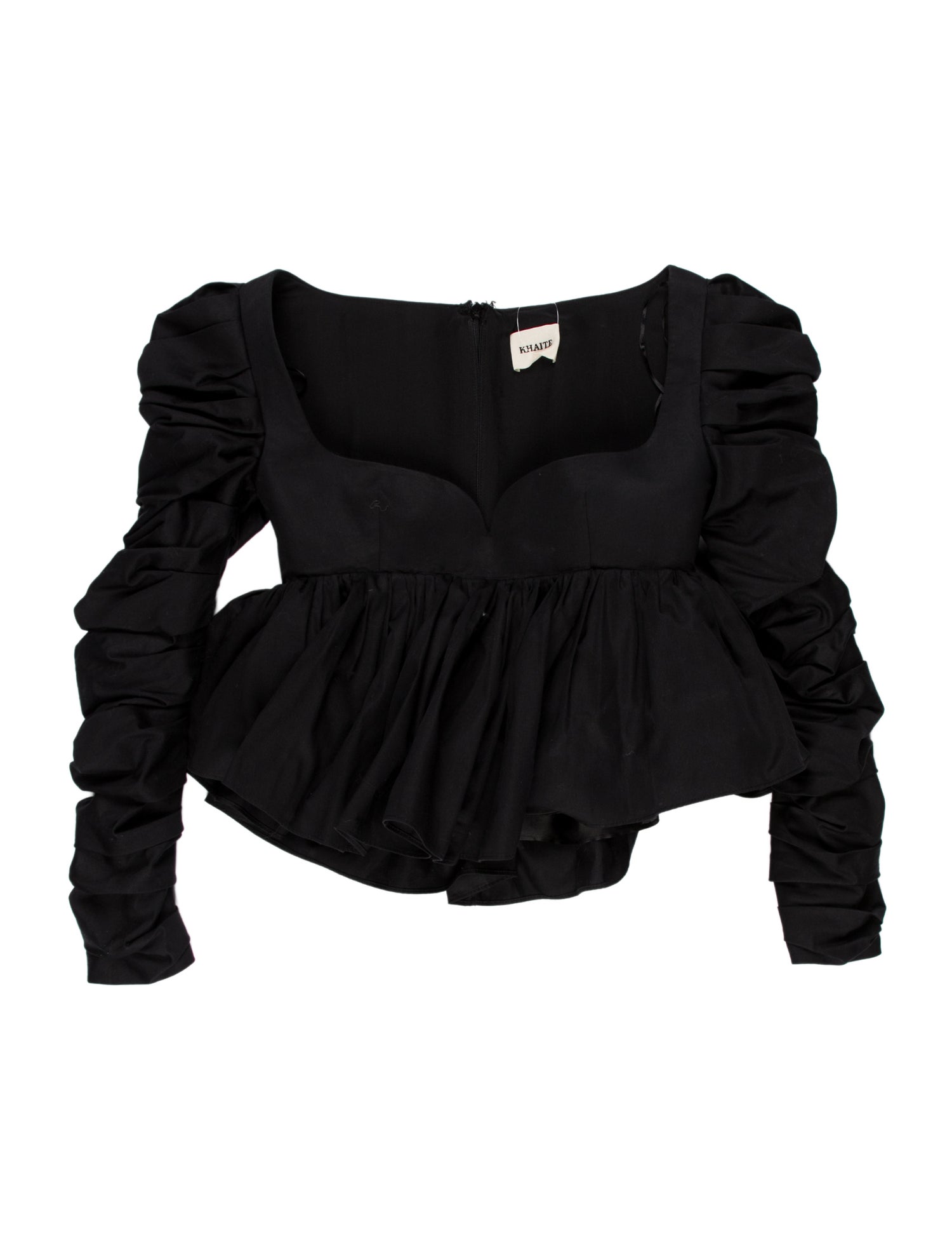 Khaite Strapless Long Sleeve Crop Top