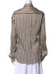 Khaite Striped Long Sleeve Button-Up Top