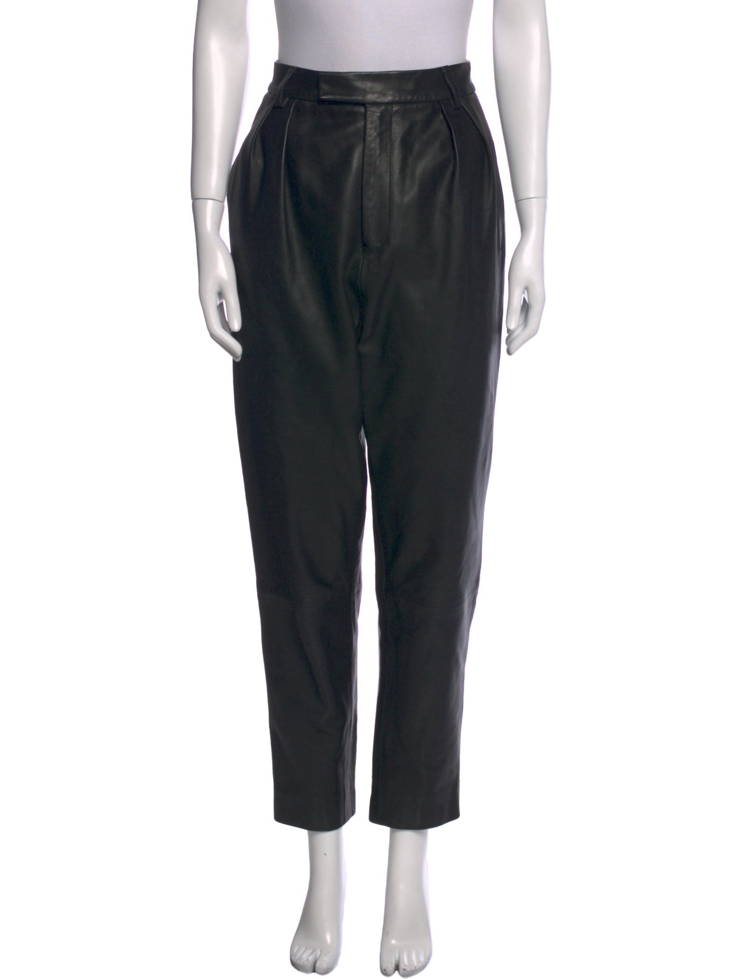 Khaite Leather Straight Leg Pants