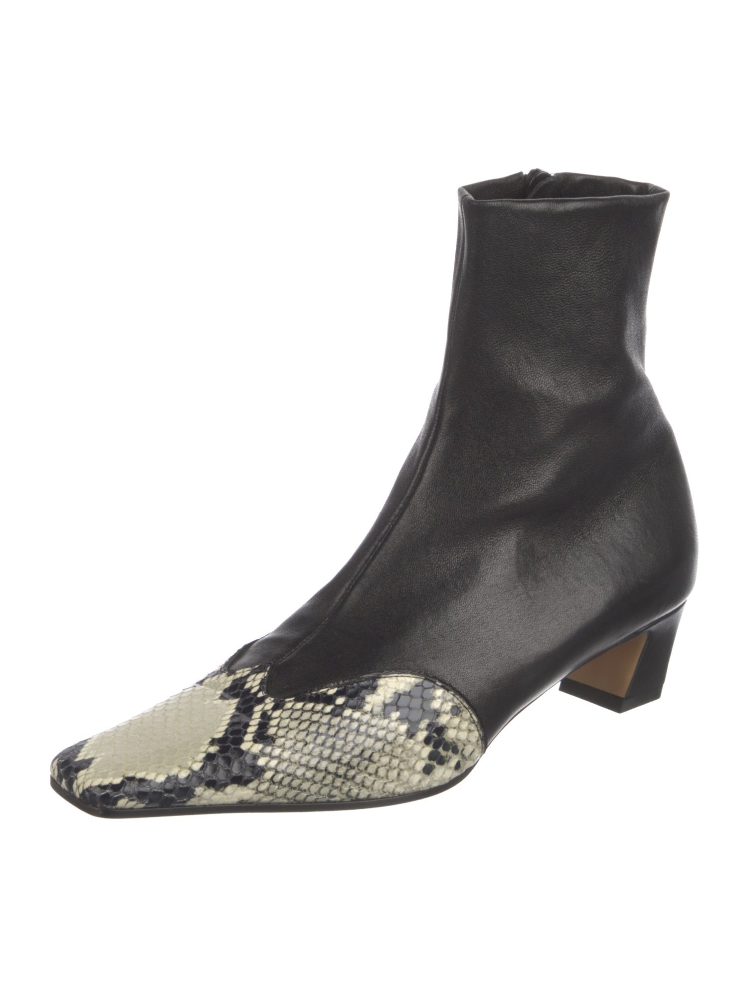 Khaite Leather Animal Print Boots