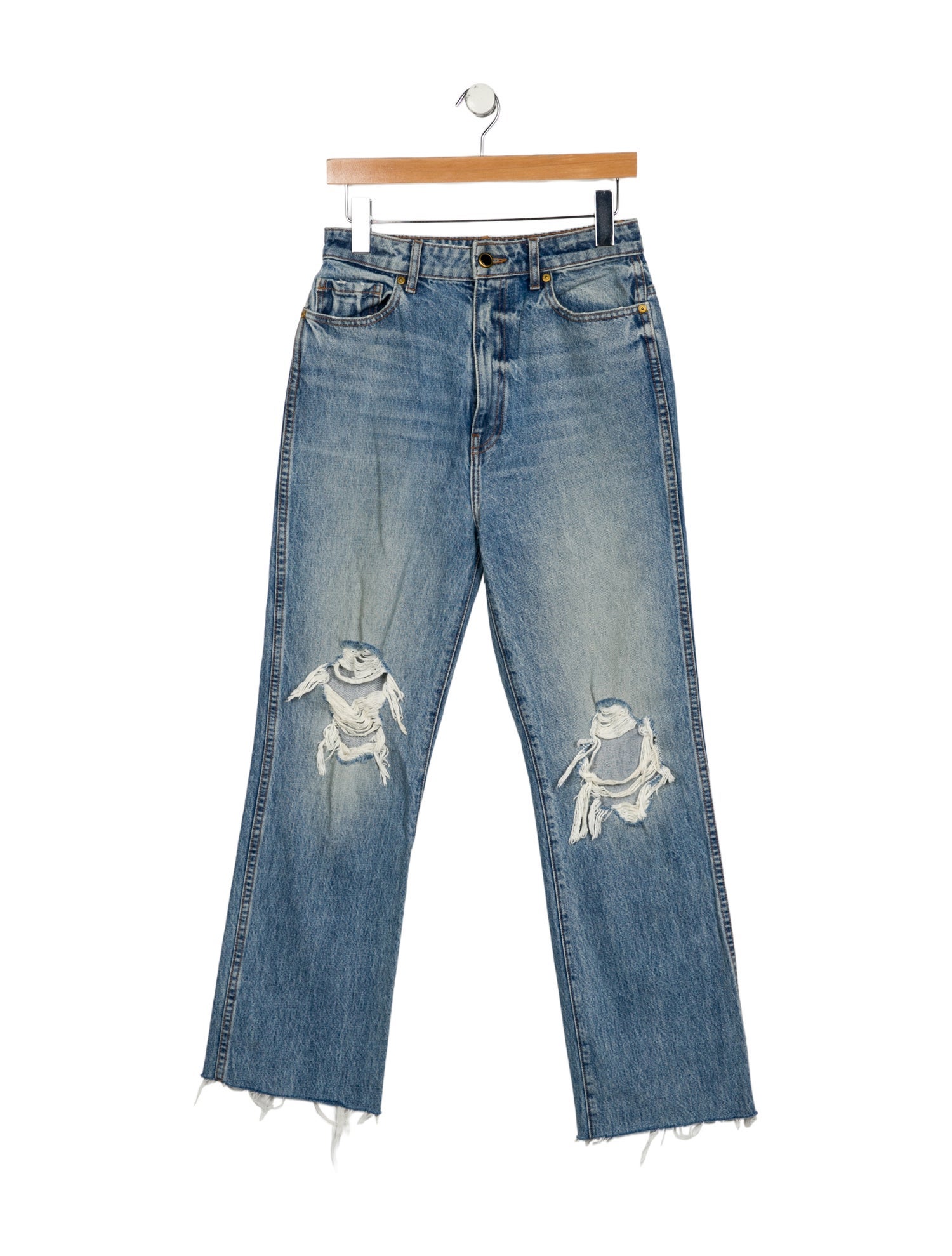 Khaite High-Rise Straight Leg Jeans