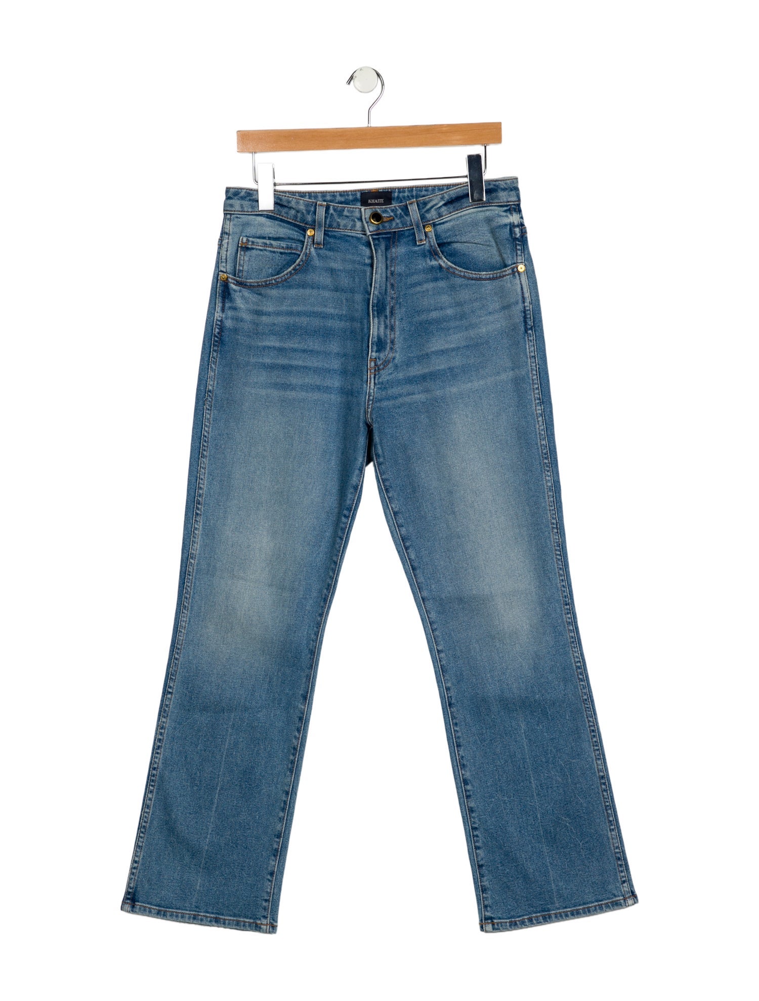 Khaite High-Rise Straight Leg Jeans