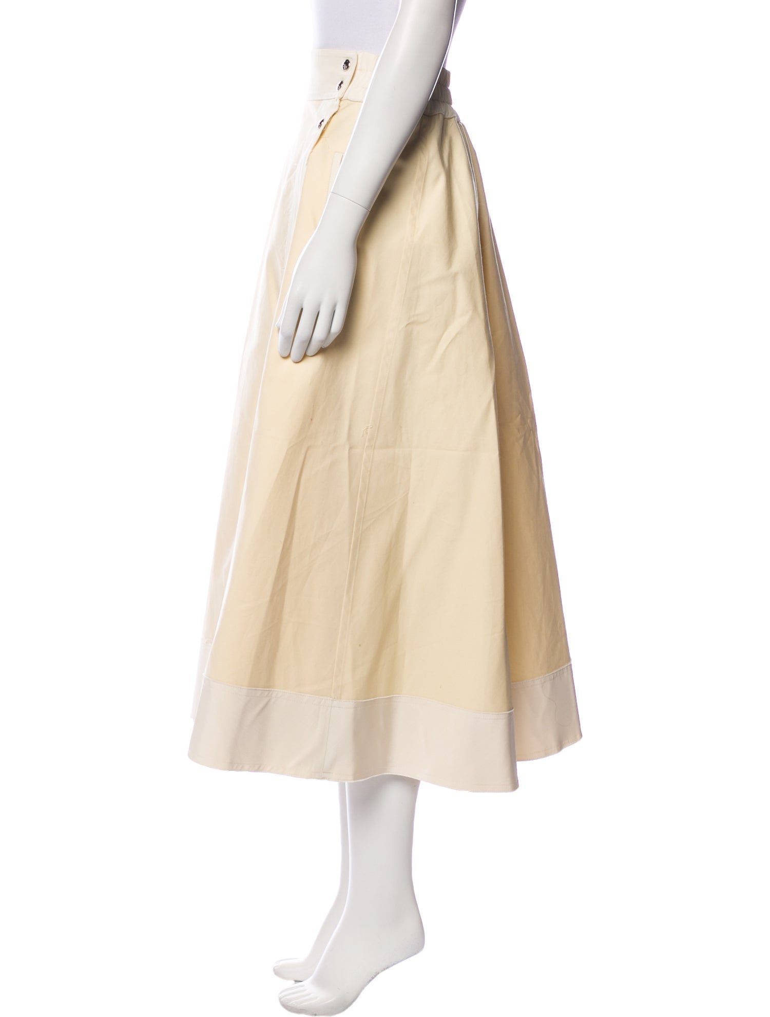 Khaite Raw-Edge Trim Midi Length Skirt