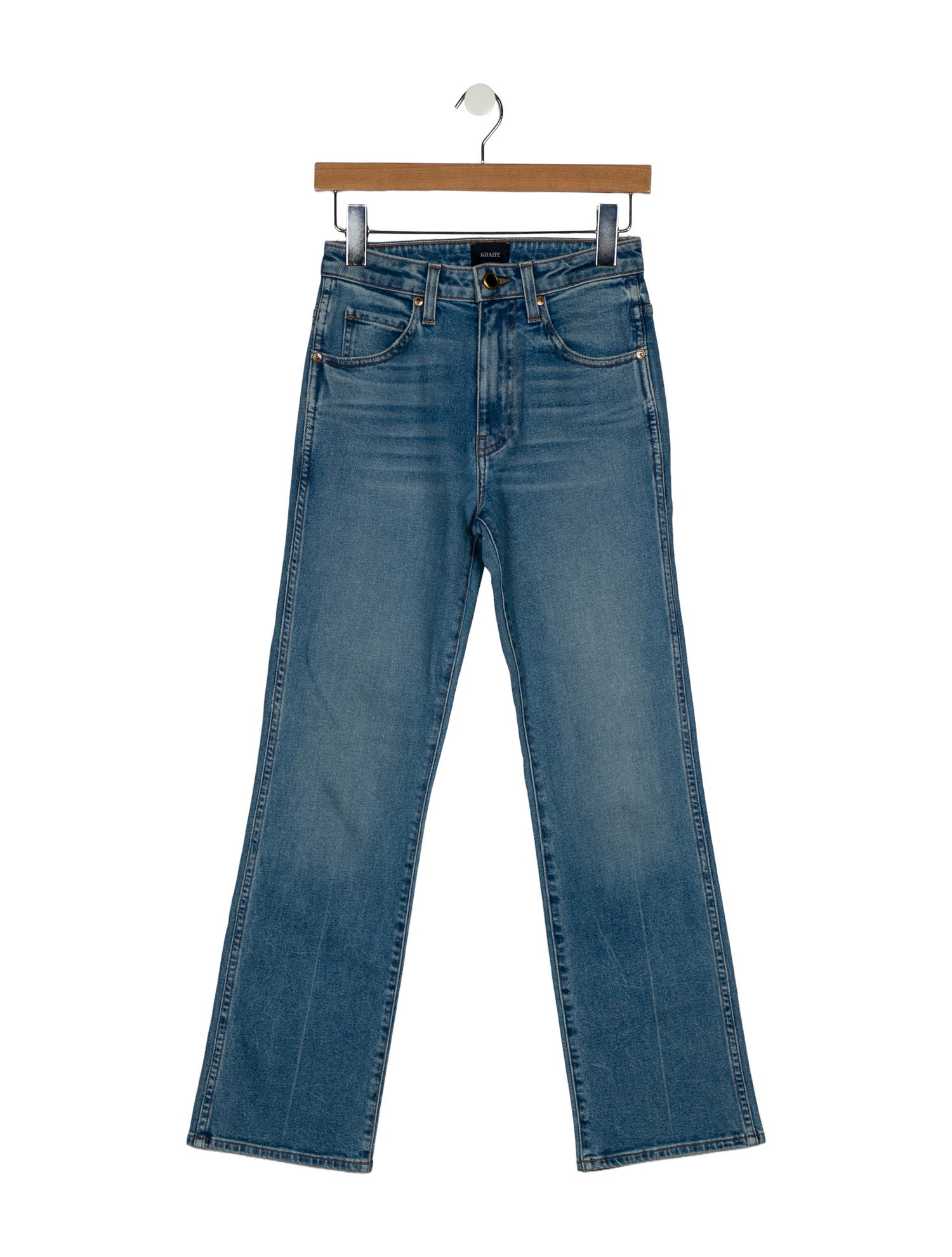 Khaite Mid-Rise Straight Leg Jeans