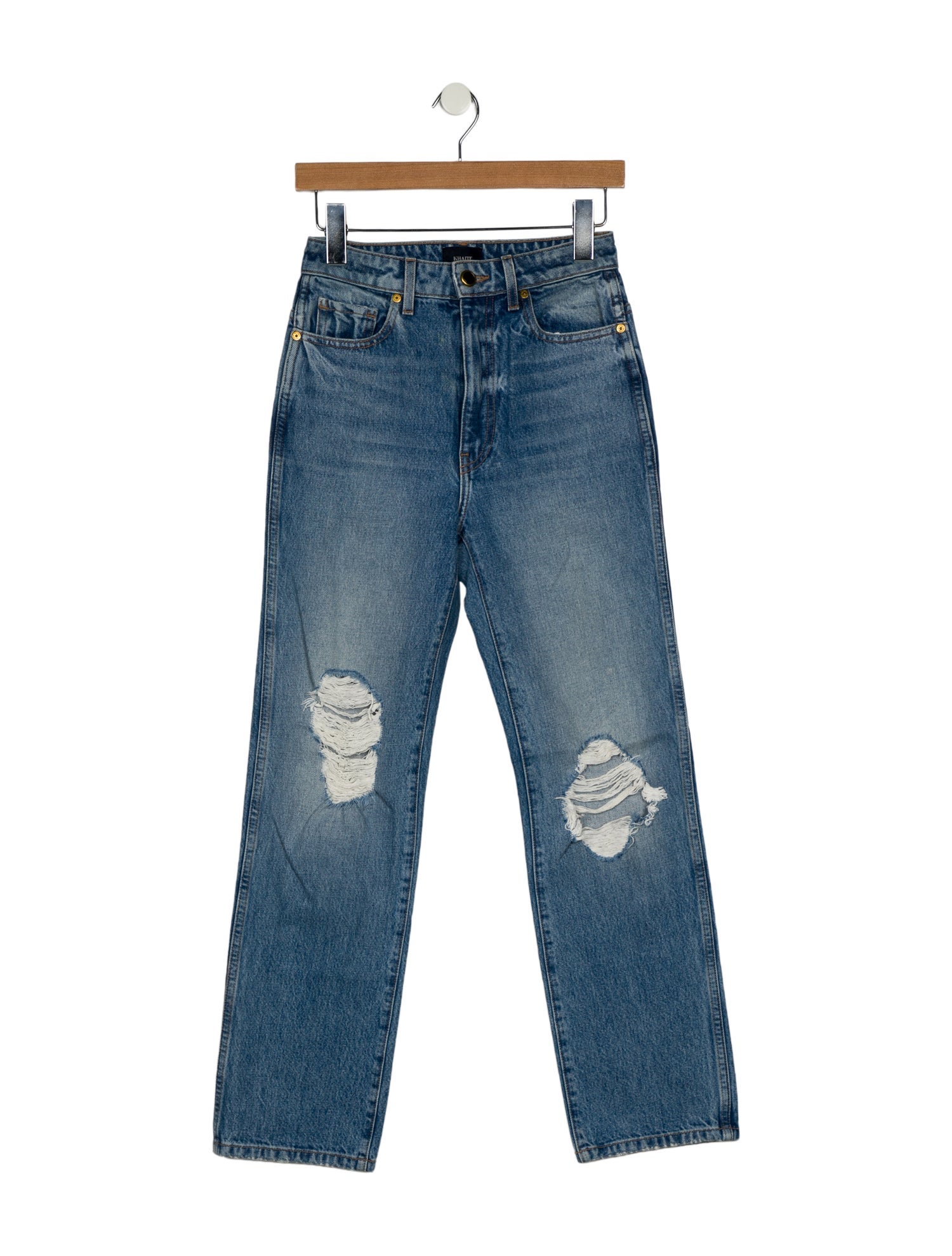 Khaite High-Rise Straight Leg Jeans