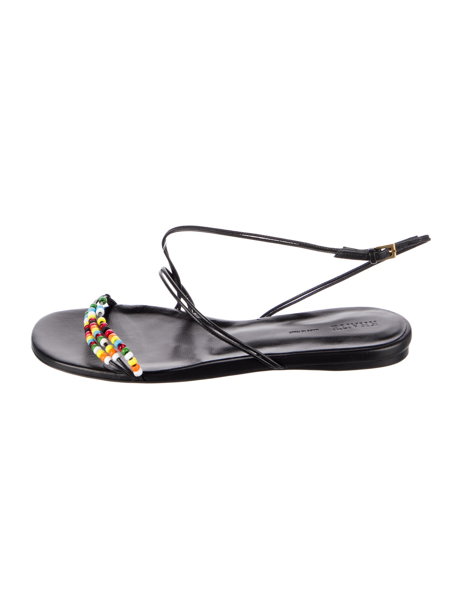 Khaite Leather Beaded Accents Sandals w/ Tags