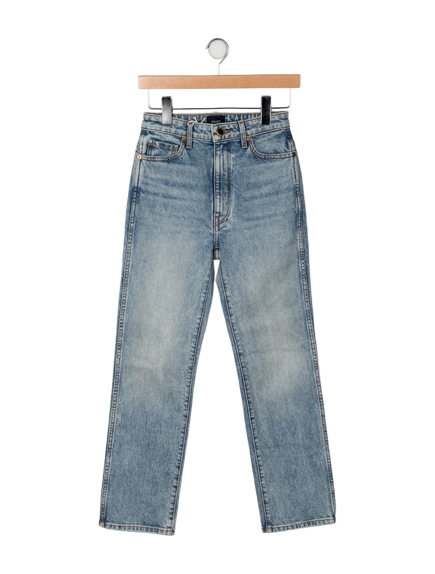Khaite Mid-Rise Straight Leg Jeans
