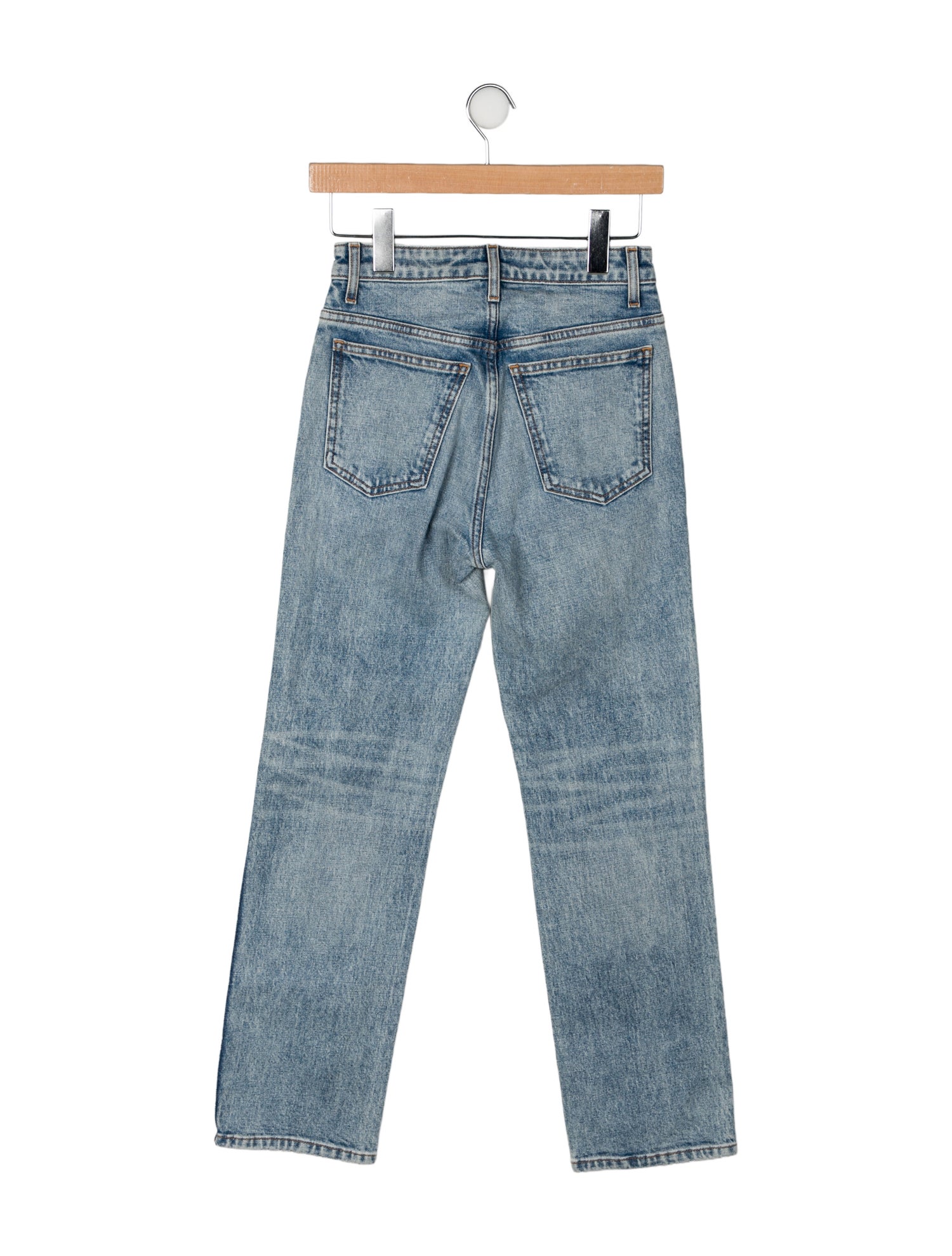 Khaite Mid-Rise Straight Leg Jeans