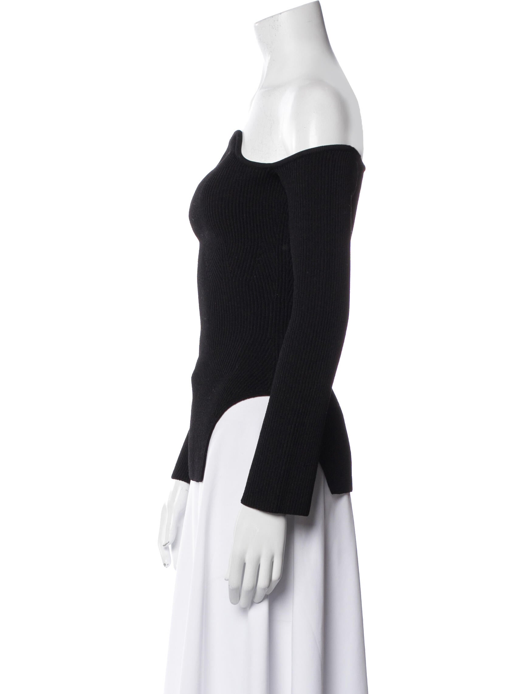 Khaite Off-The-Shoulder Long Sleeve Top