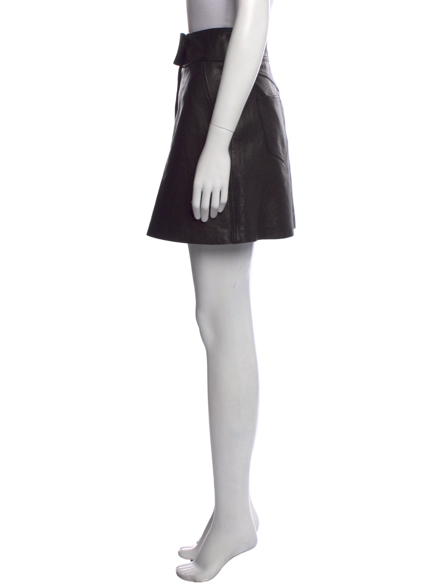 Khaite Leather Mini Skirt