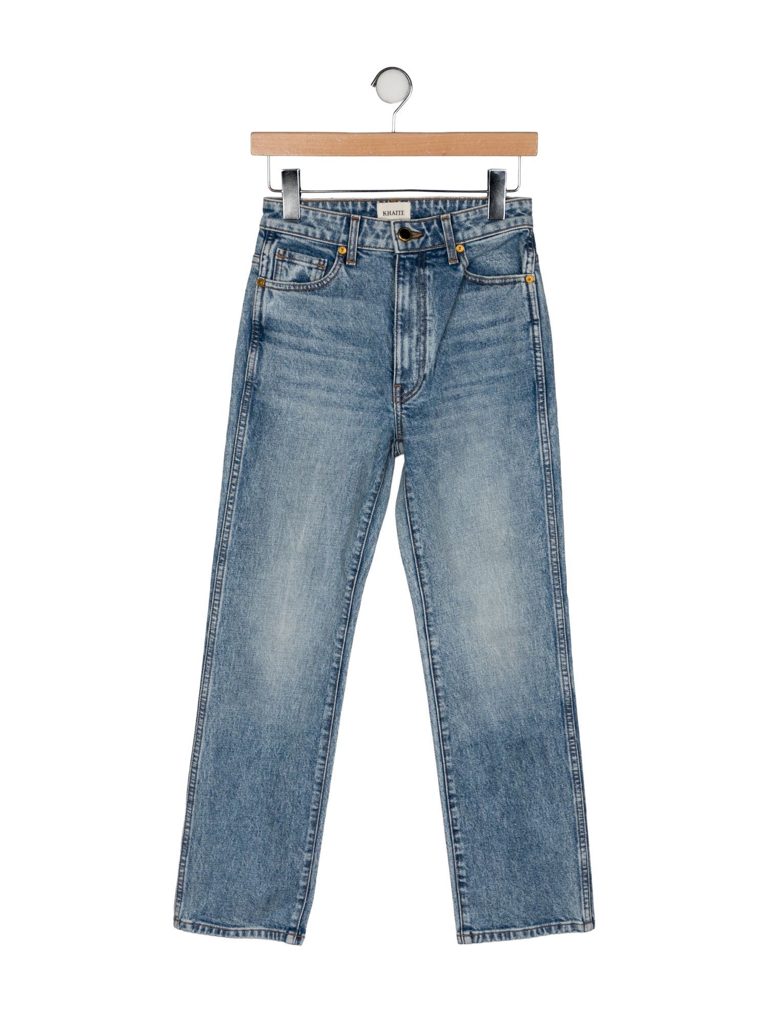 Khaite Mid-Rise Straight Leg Jeans