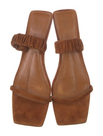 Khaite Suede Pleated Accents Slides