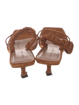 Khaite Suede Pleated Accents Slides