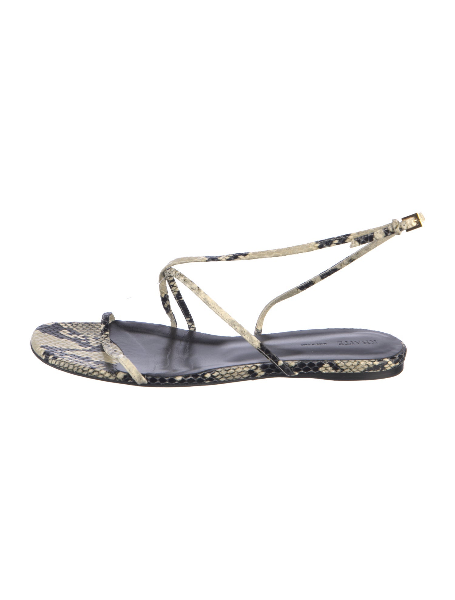 Khaite Embossed Leather Animal Print Sandals