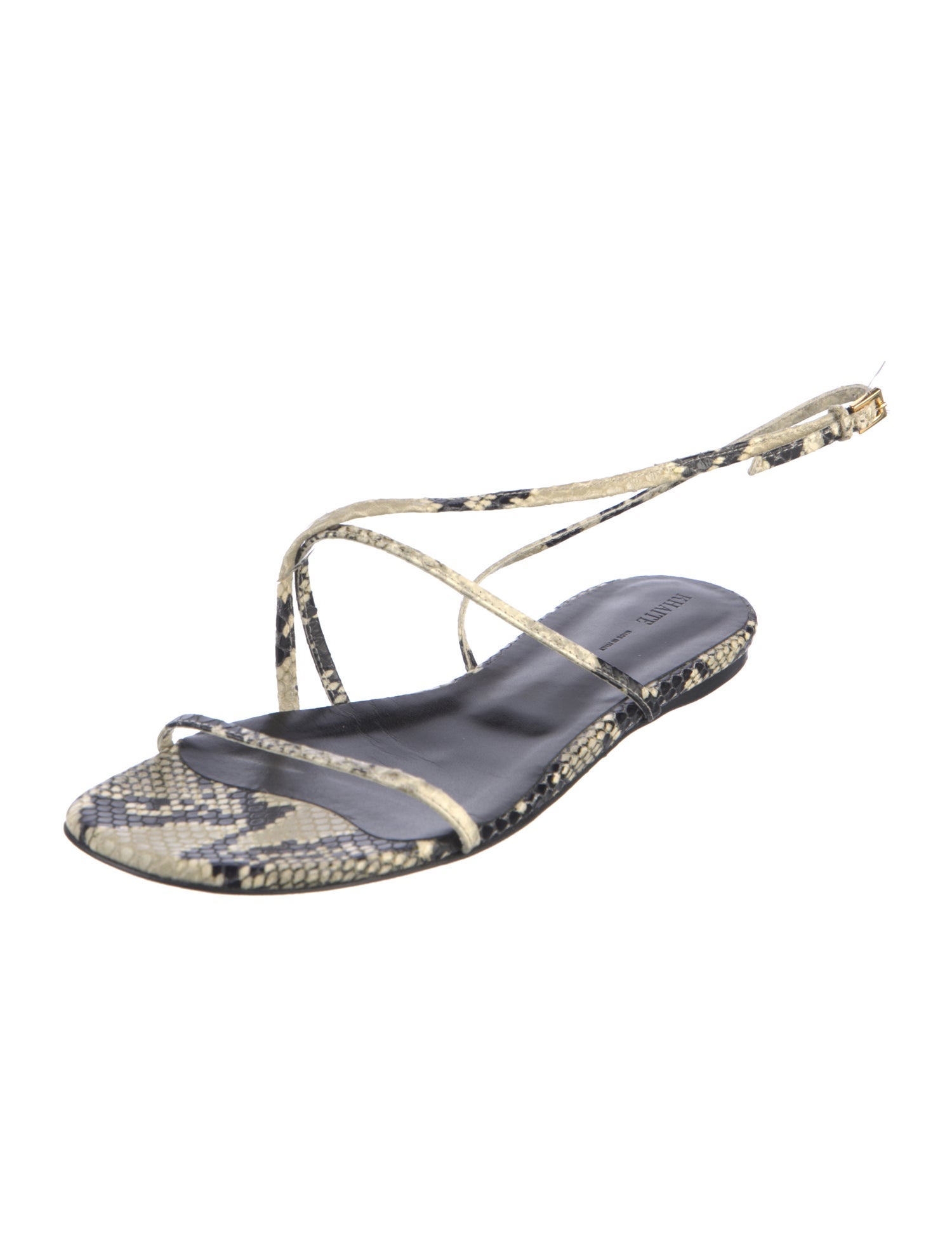 Khaite Embossed Leather Animal Print Sandals