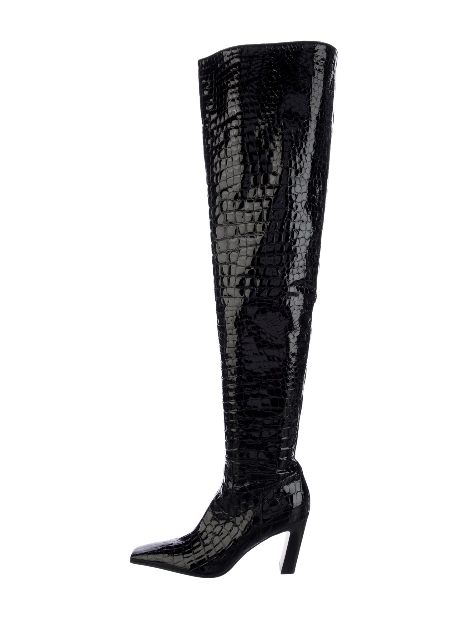 Khaite Patent Leather Printed Boots