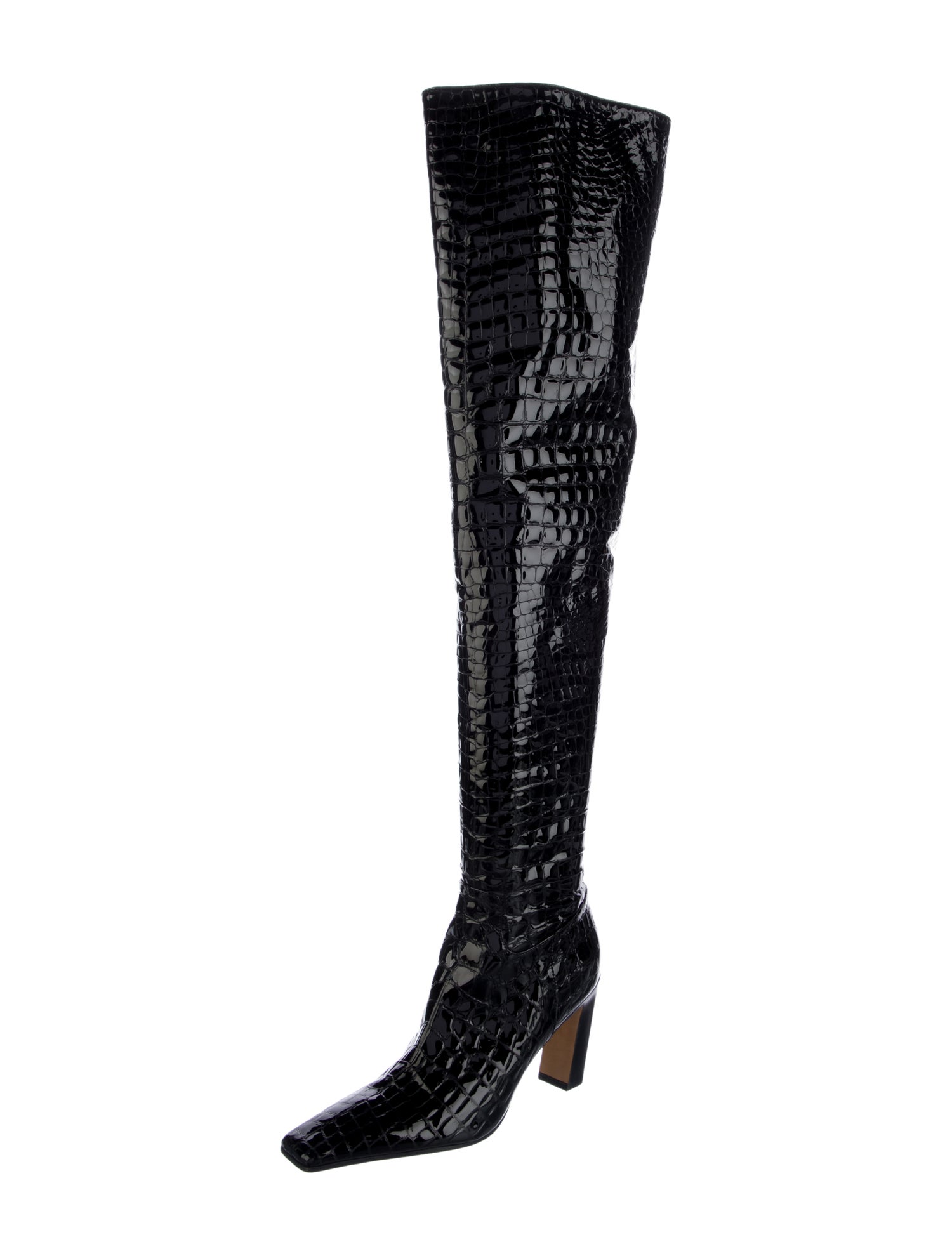 Khaite Patent Leather Printed Boots