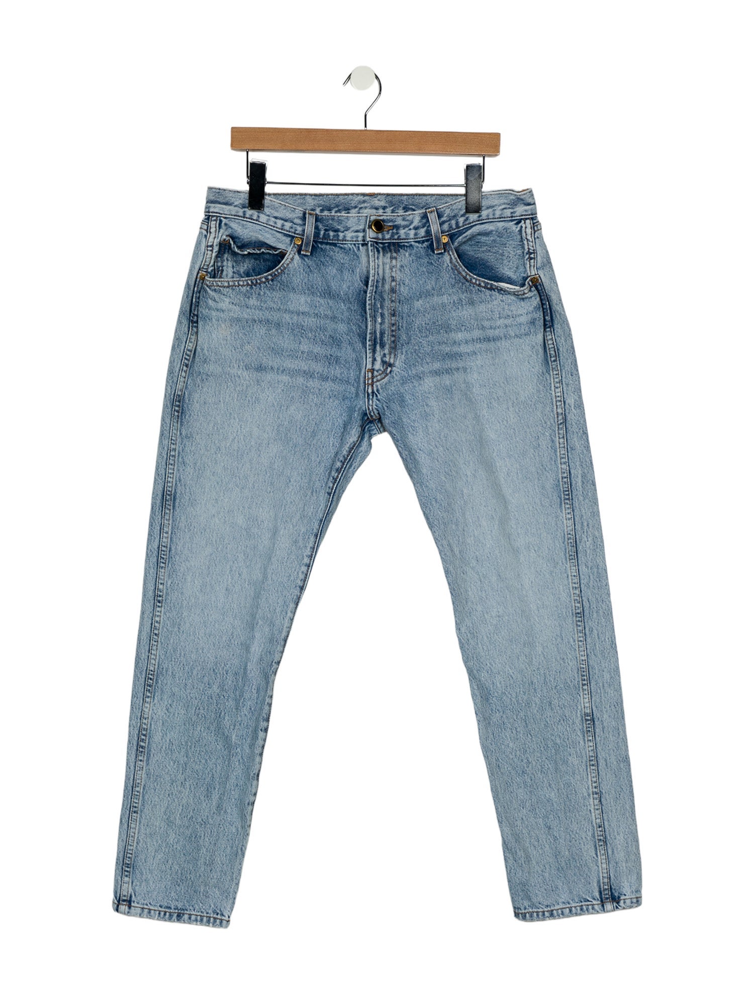 Khaite Mid-Rise Straight Leg Jeans