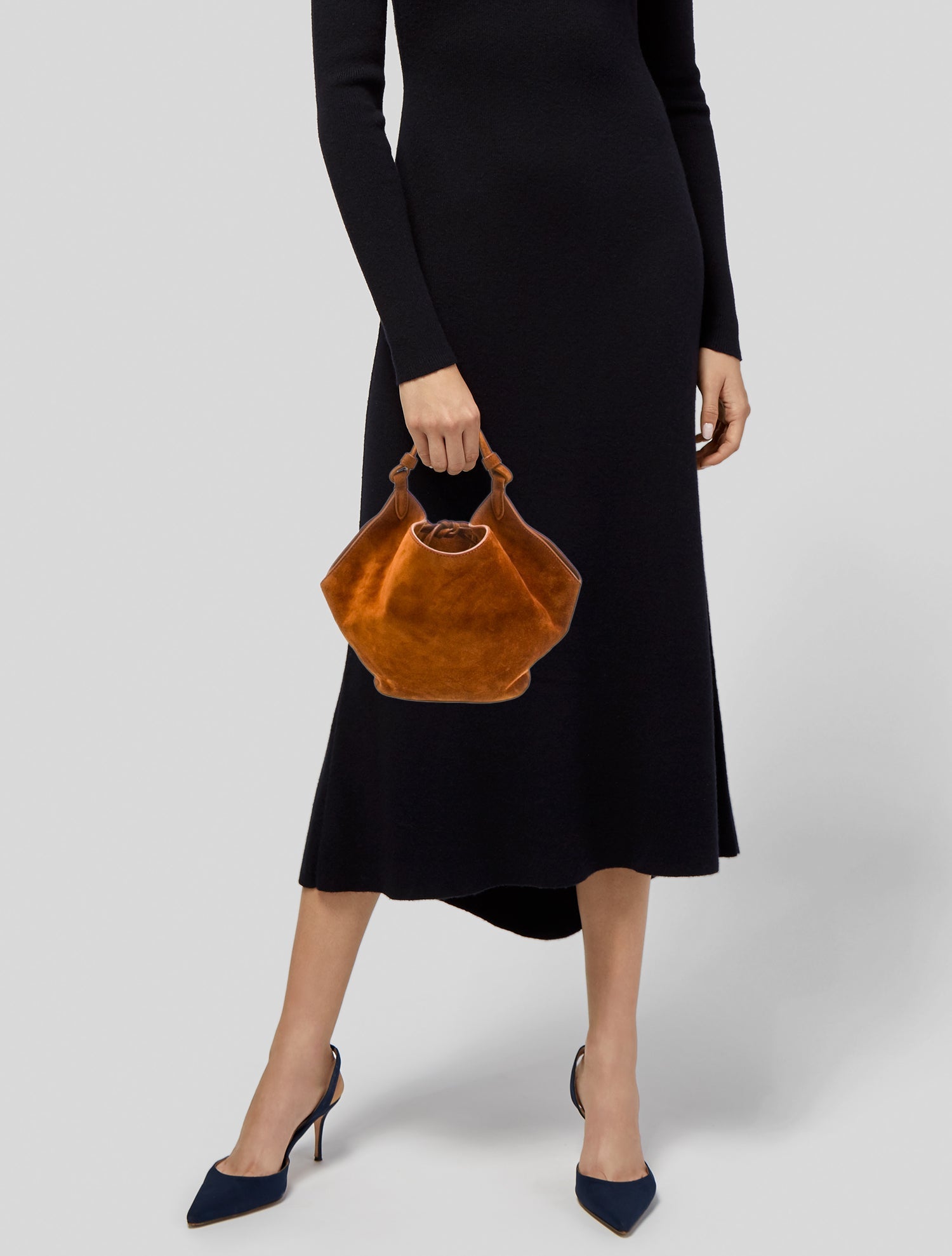 Khaite Suede Top Handle Bag