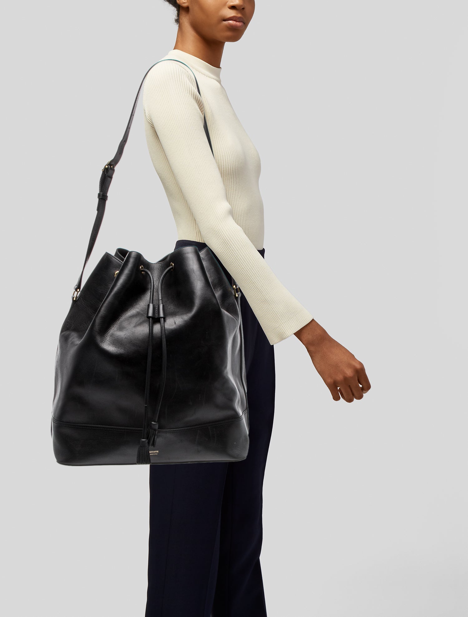 Khaite Leather Bucket Bag