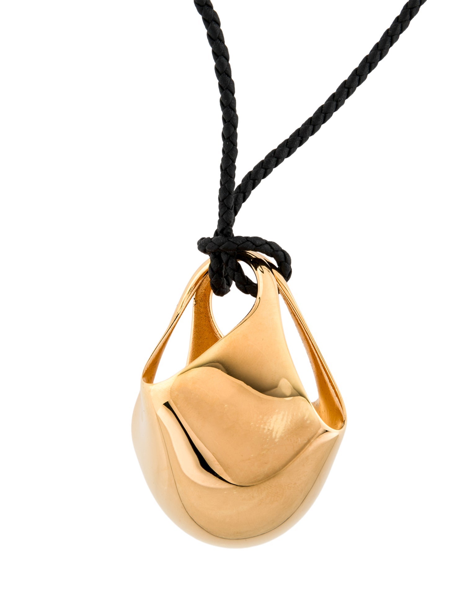 Khaite Leather Lotus Pendant Necklace