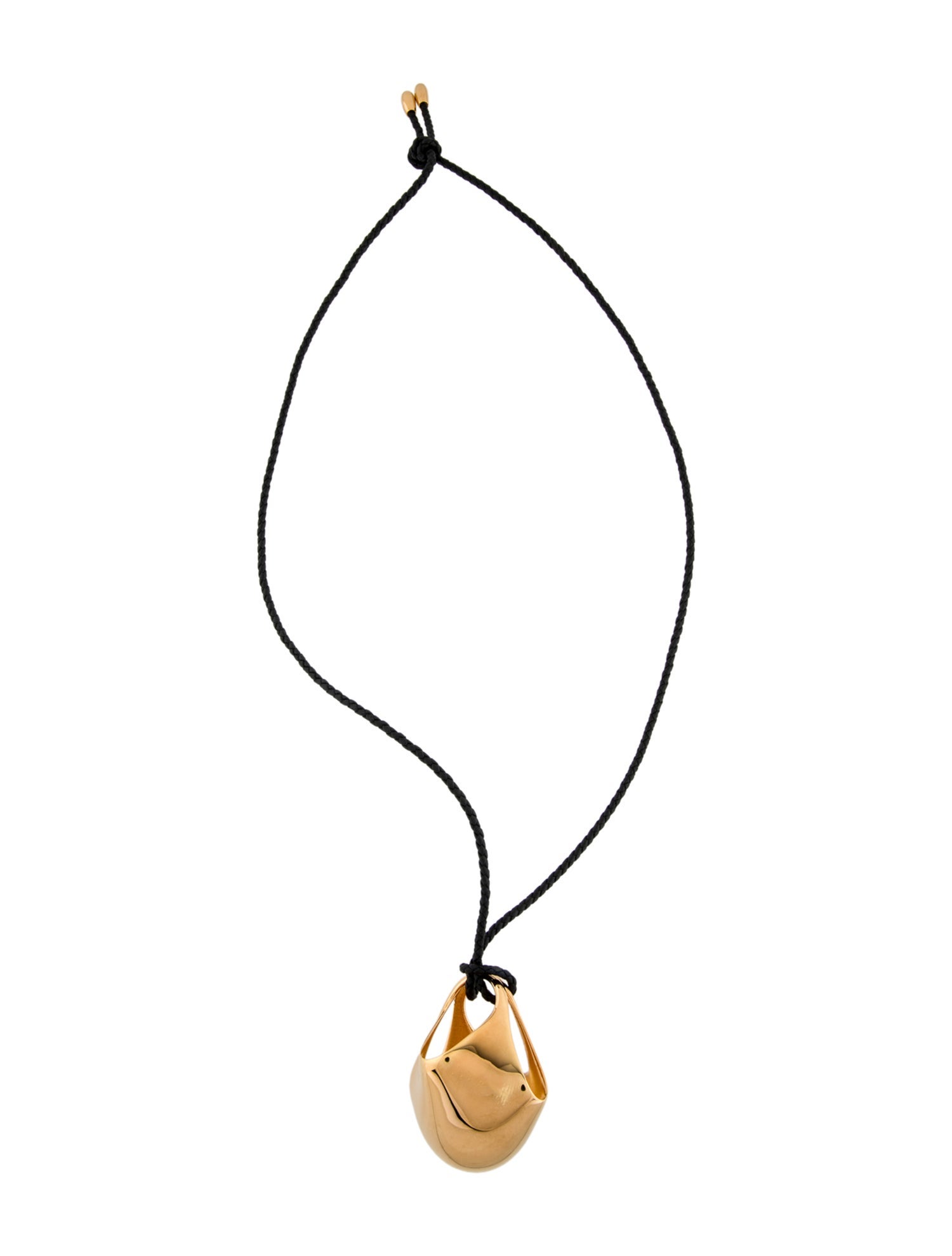 Khaite Leather Lotus Pendant Necklace