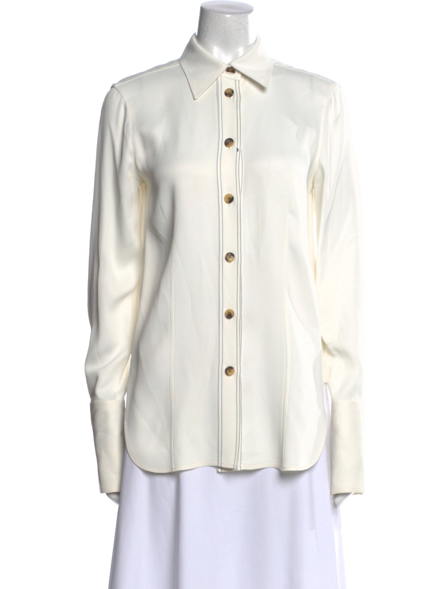 Khaite Long Sleeve Button-Up Top
