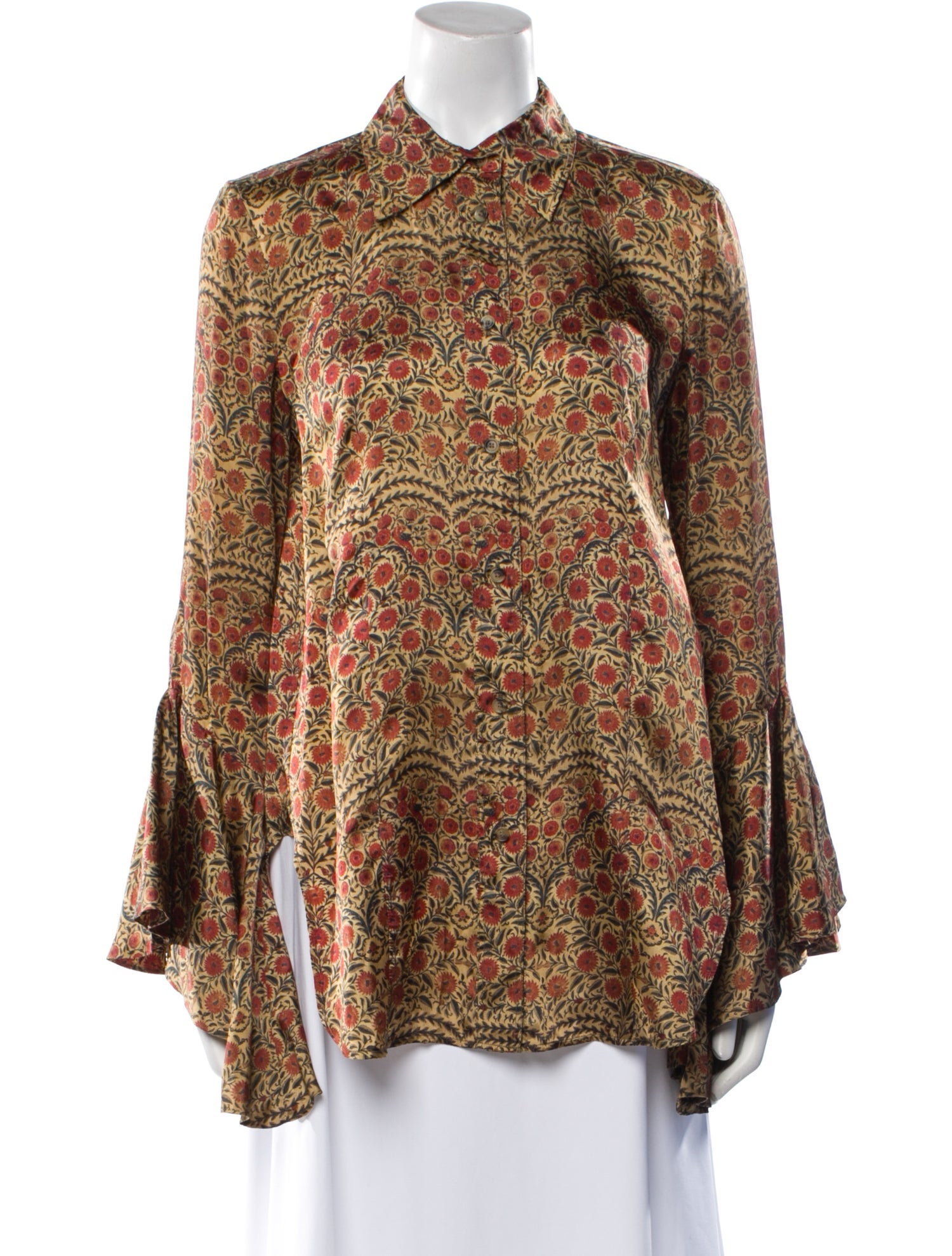 Khaite Paisley Print Long Sleeve Blouse