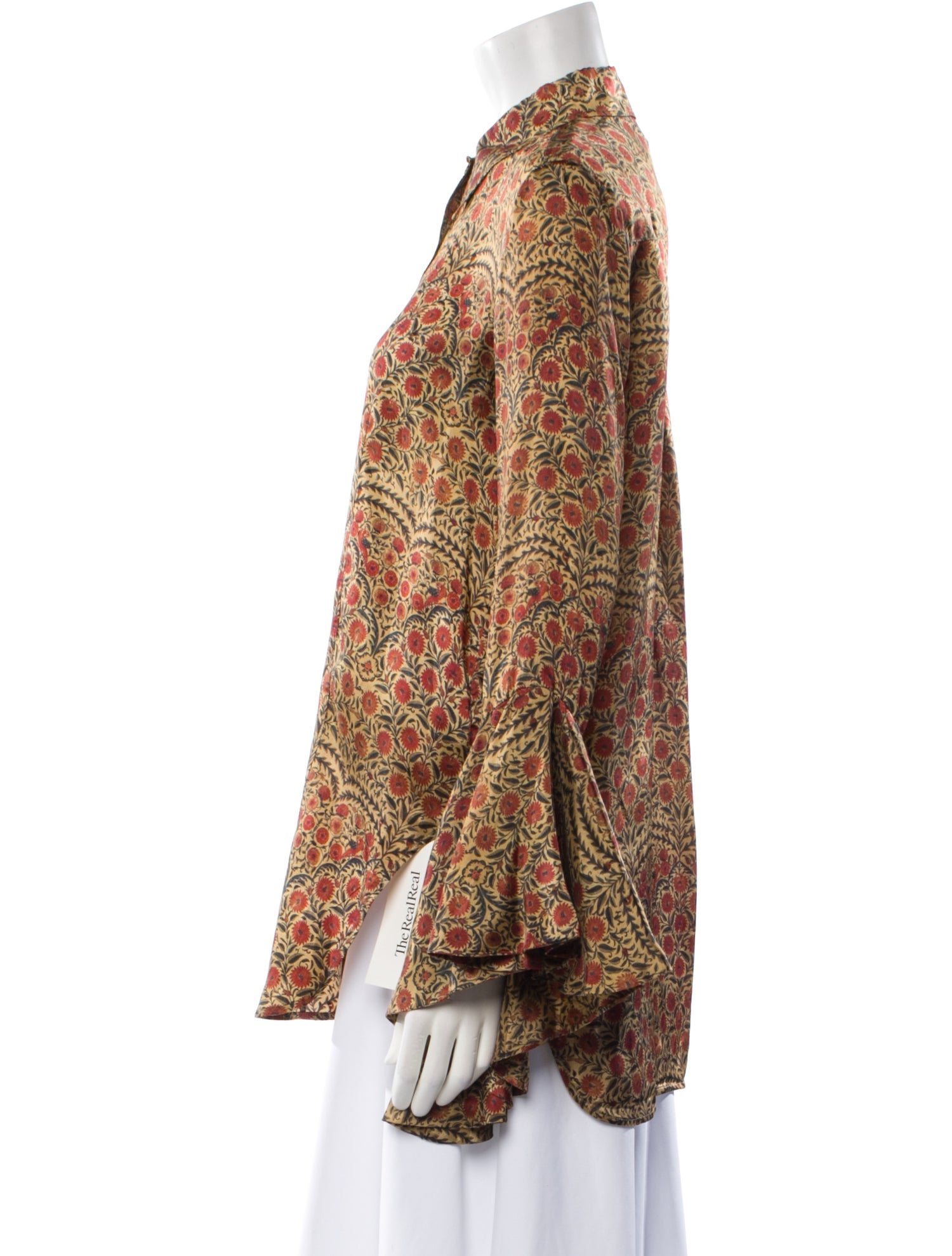 Khaite Paisley Print Long Sleeve Blouse