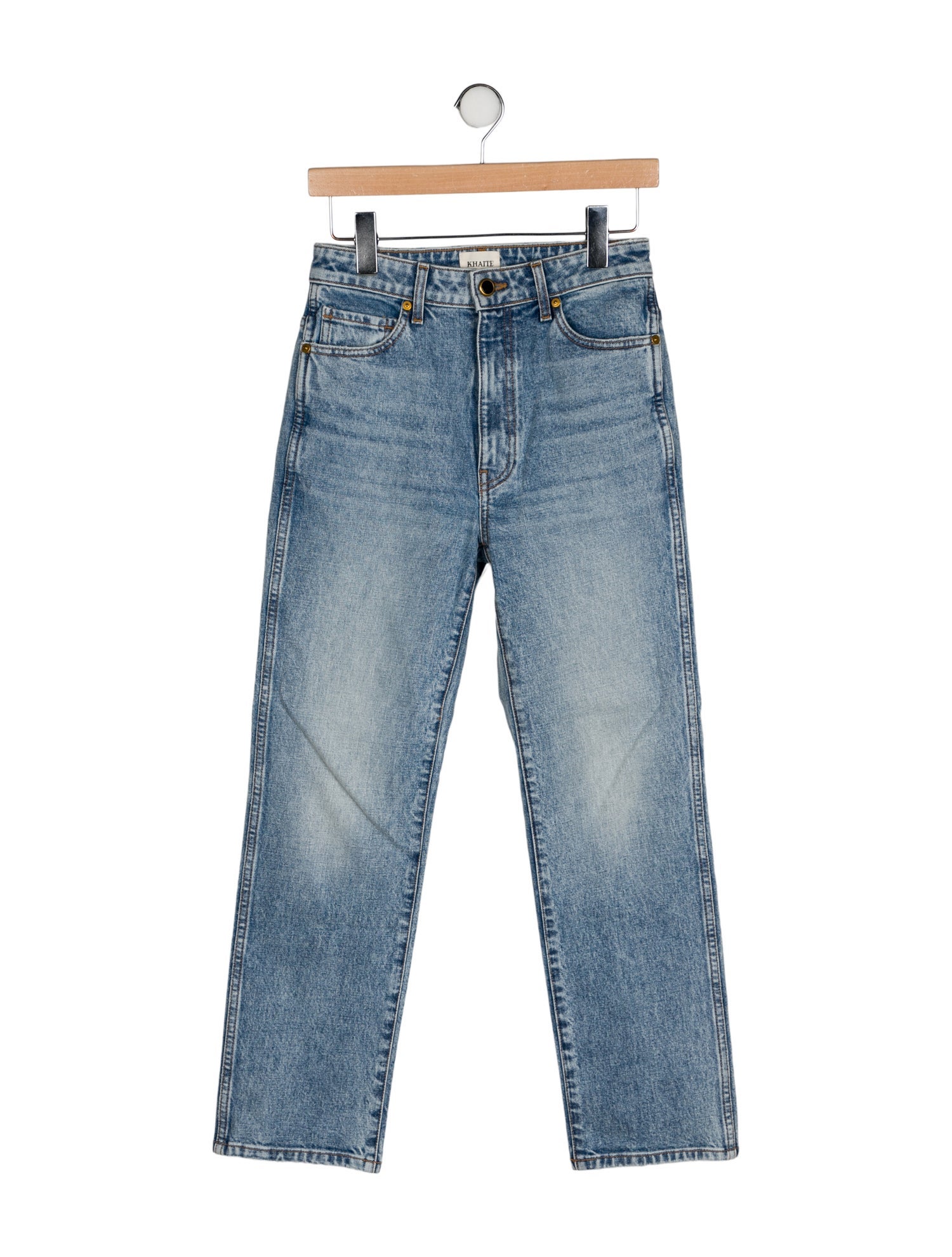 Khaite High-Rise Straight Leg Jeans