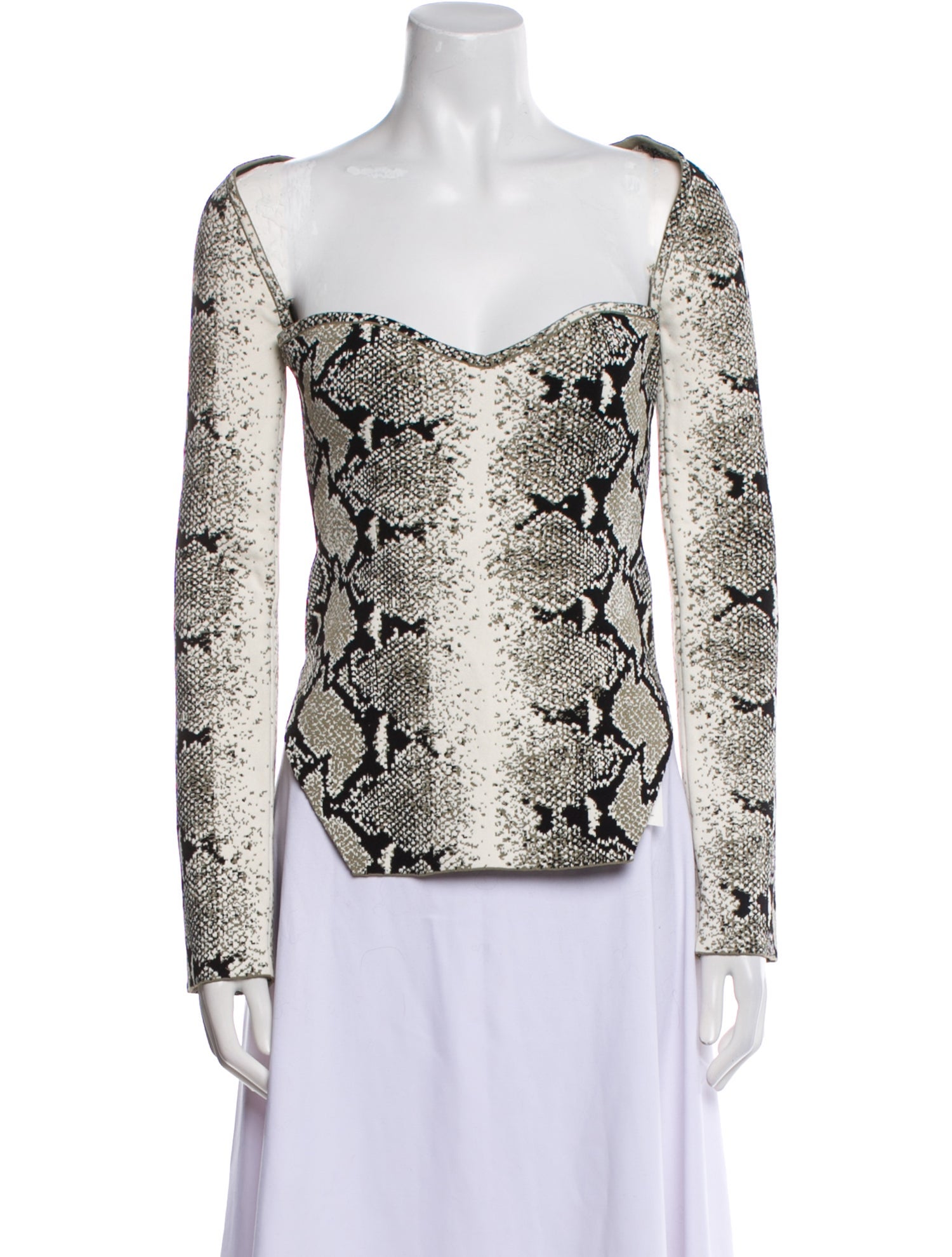 Khaite Animal Print Square Neckline Top w/ Tags