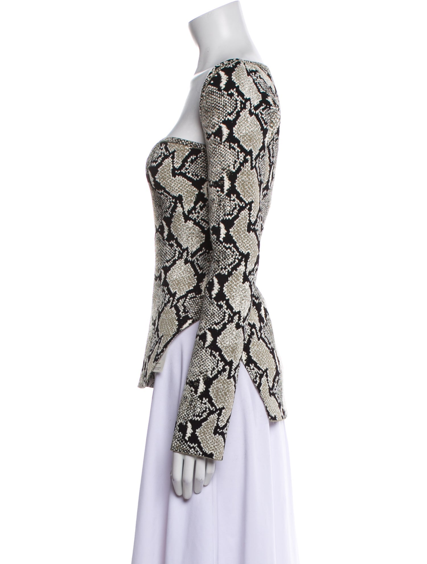 Khaite Animal Print Square Neckline Top w/ Tags