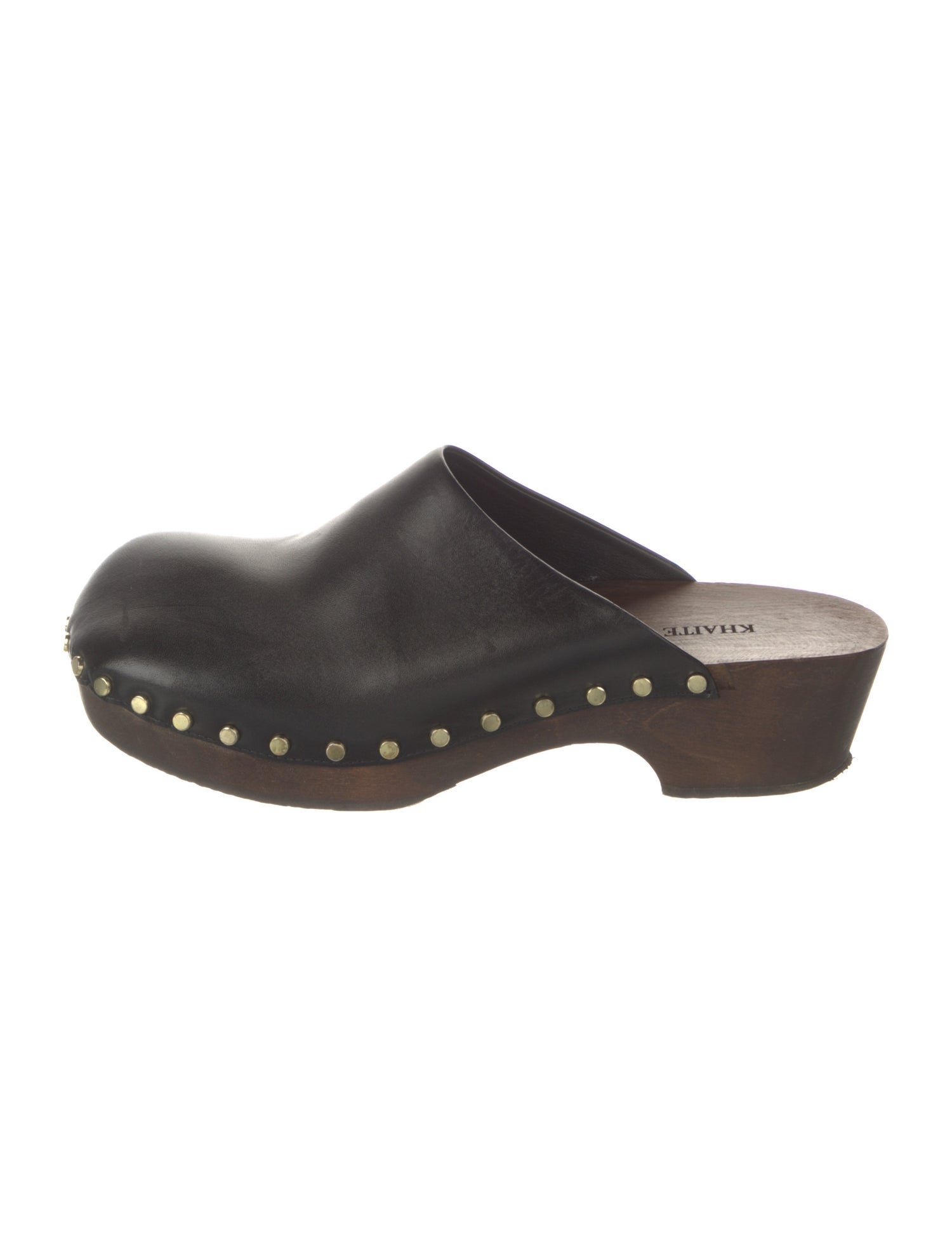 Khaite Leather Studded Accents Mules