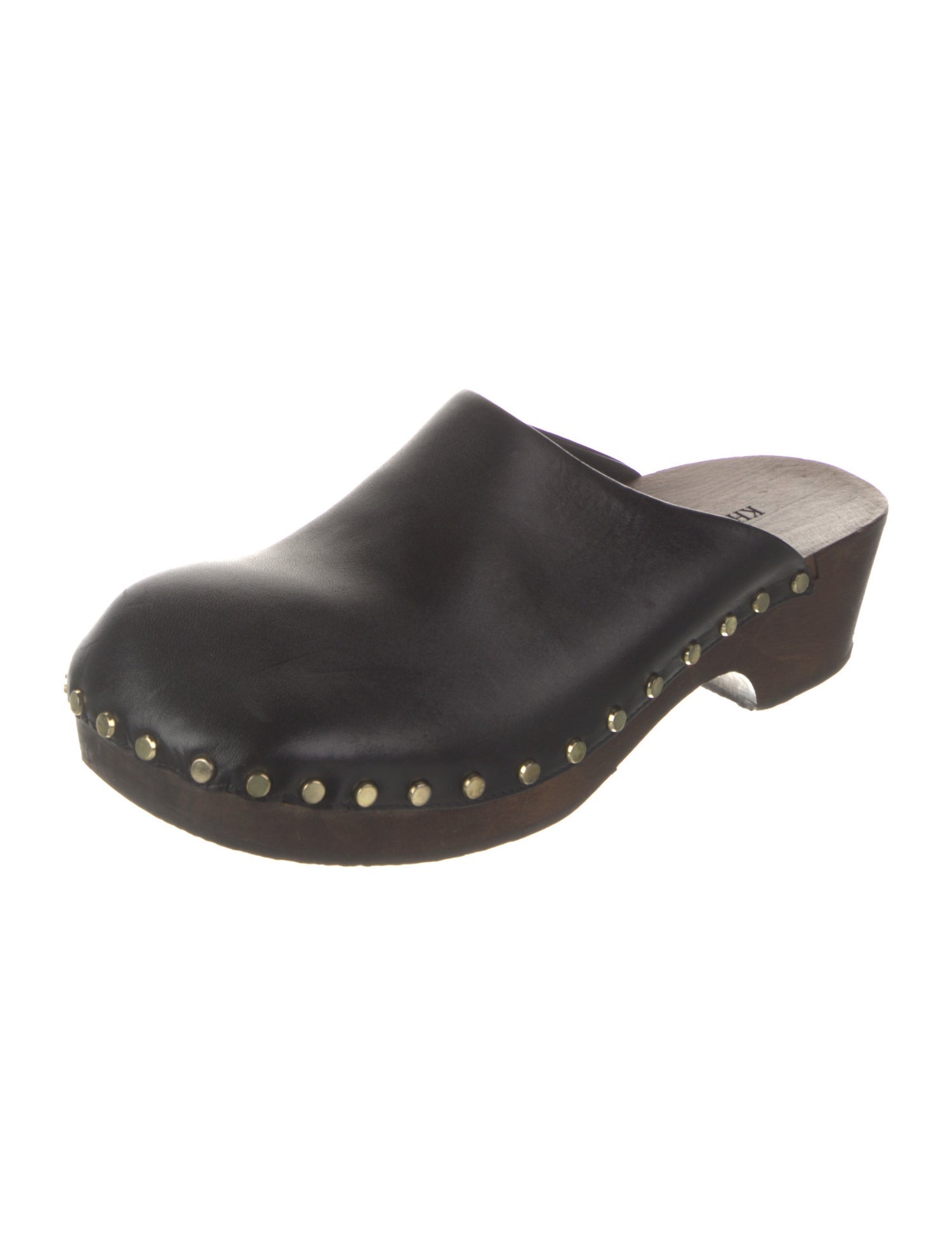 Khaite Leather Studded Accents Mules