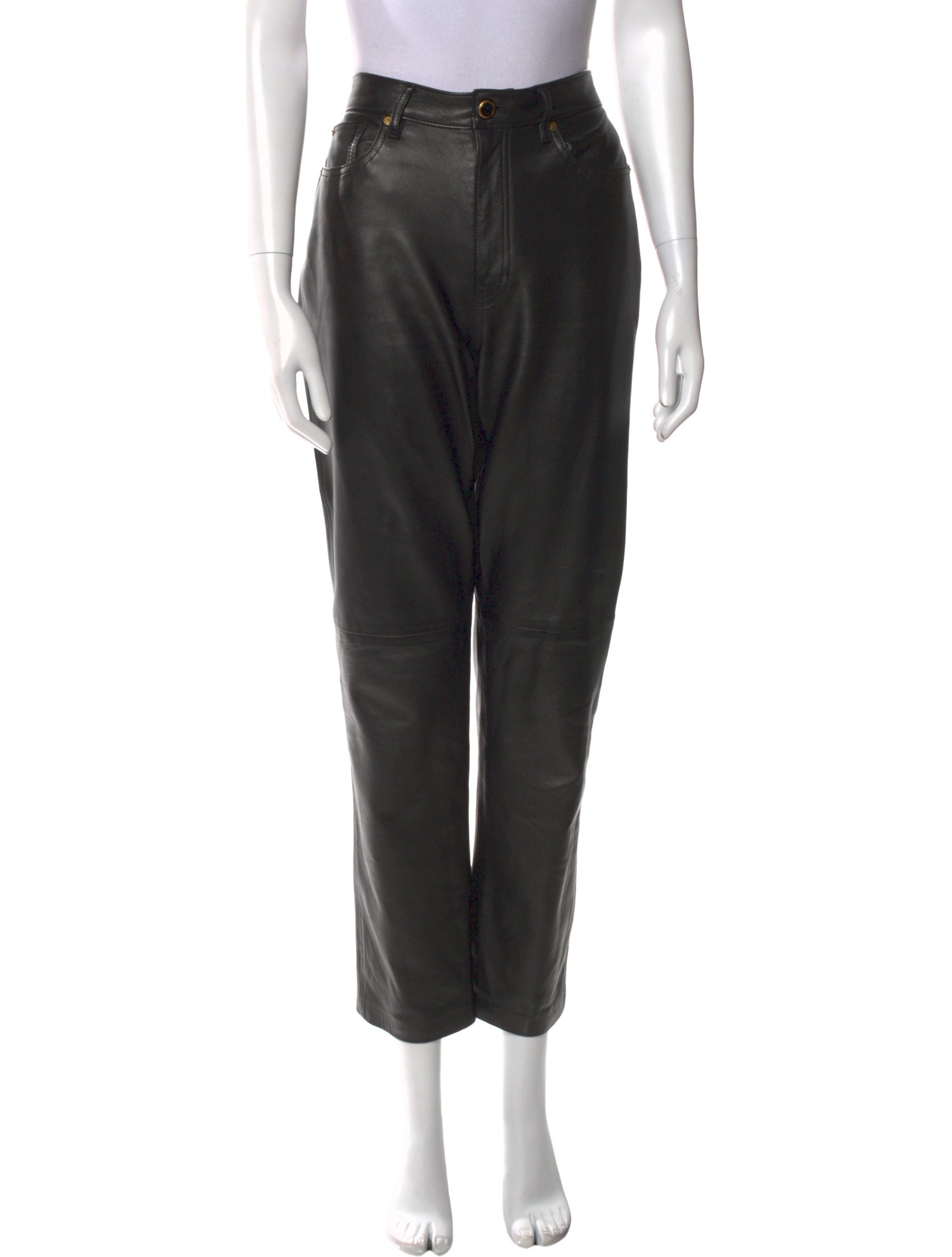 Khaite Leather Straight Leg Pants