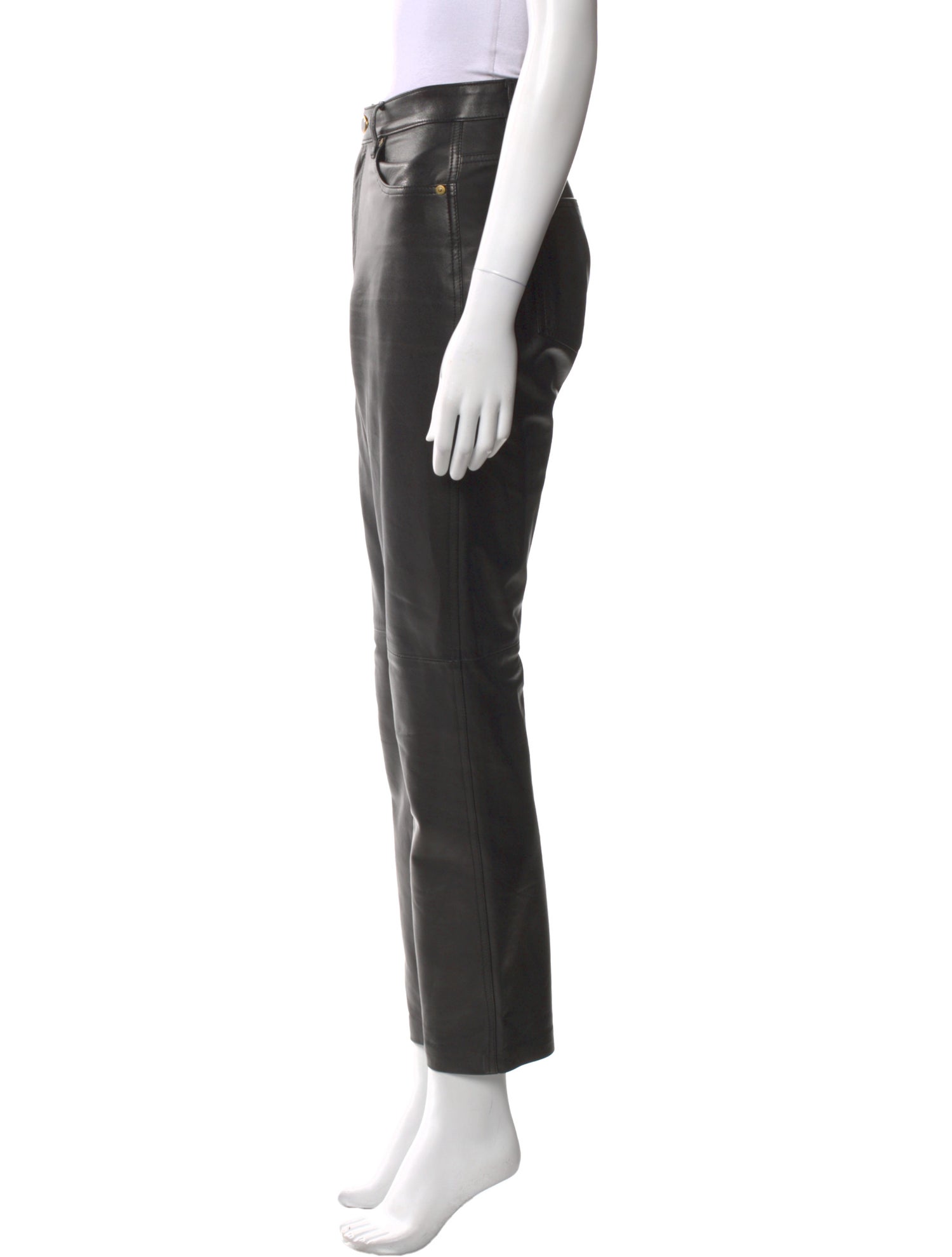 Khaite Leather Straight Leg Pants